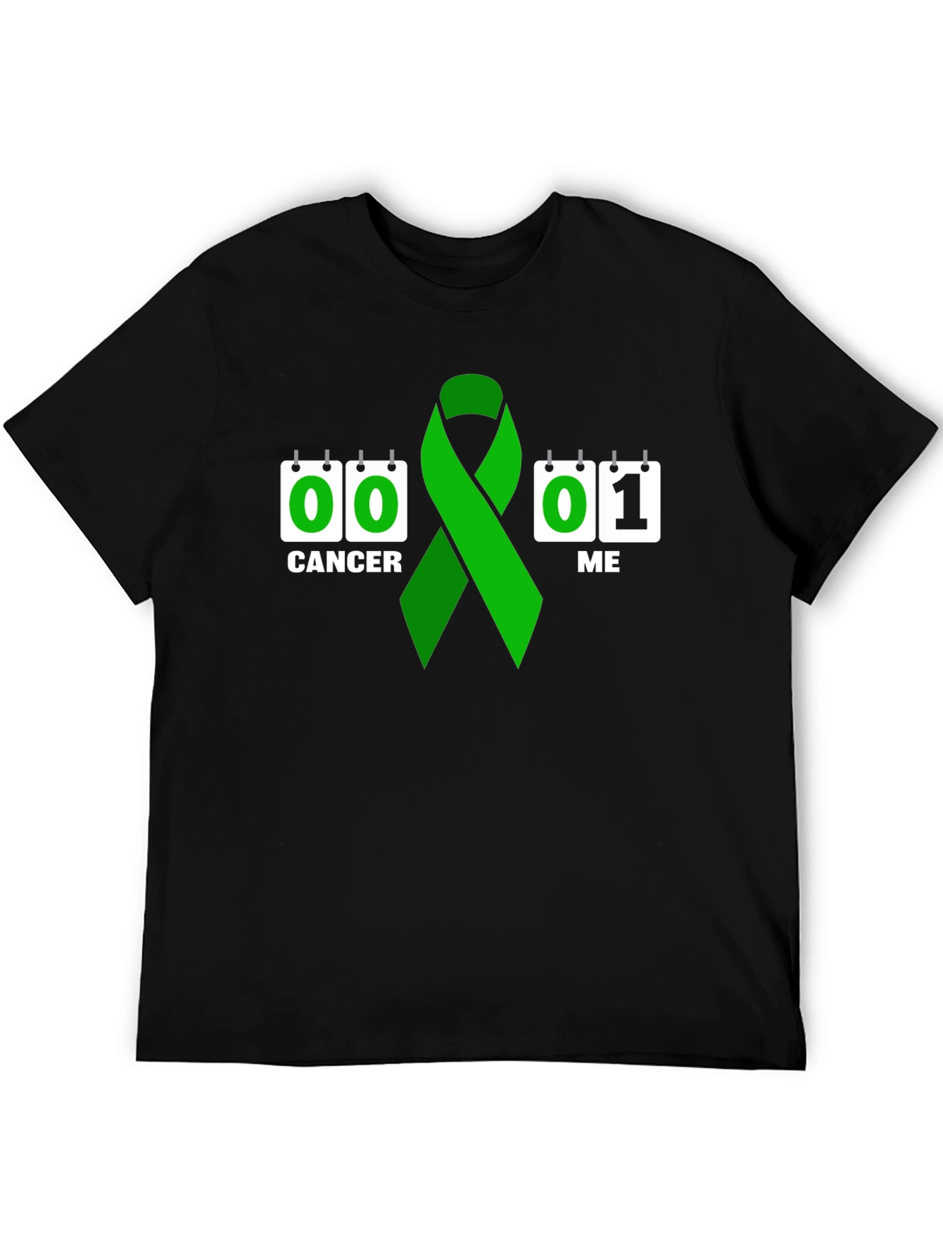 Black Cancer Survivor T-Shirt: Green Ribbon view 5
