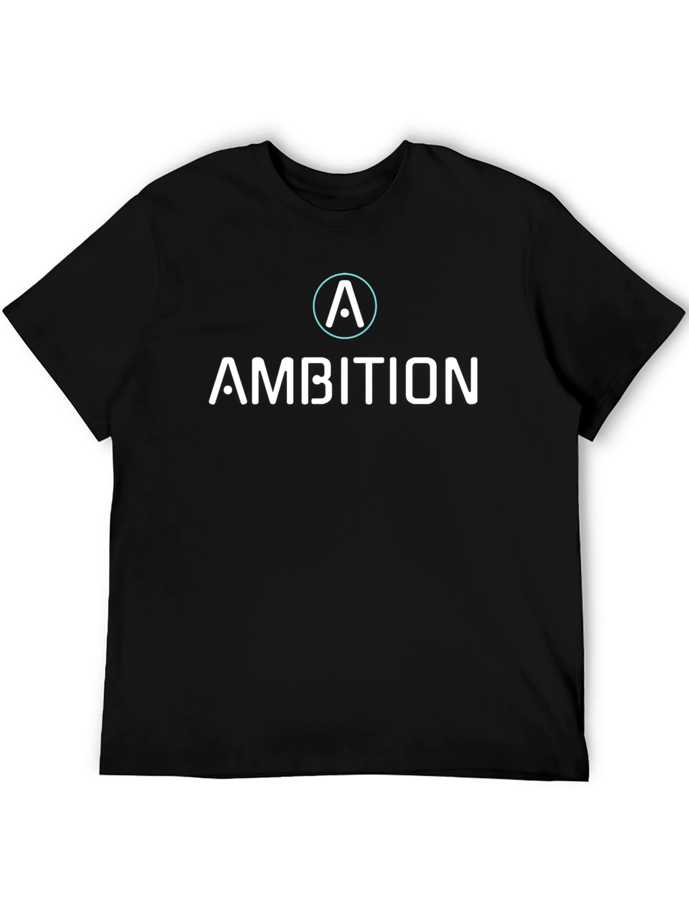 Black Ambition T-Shirt - Modern Crew Neck Tee view 5