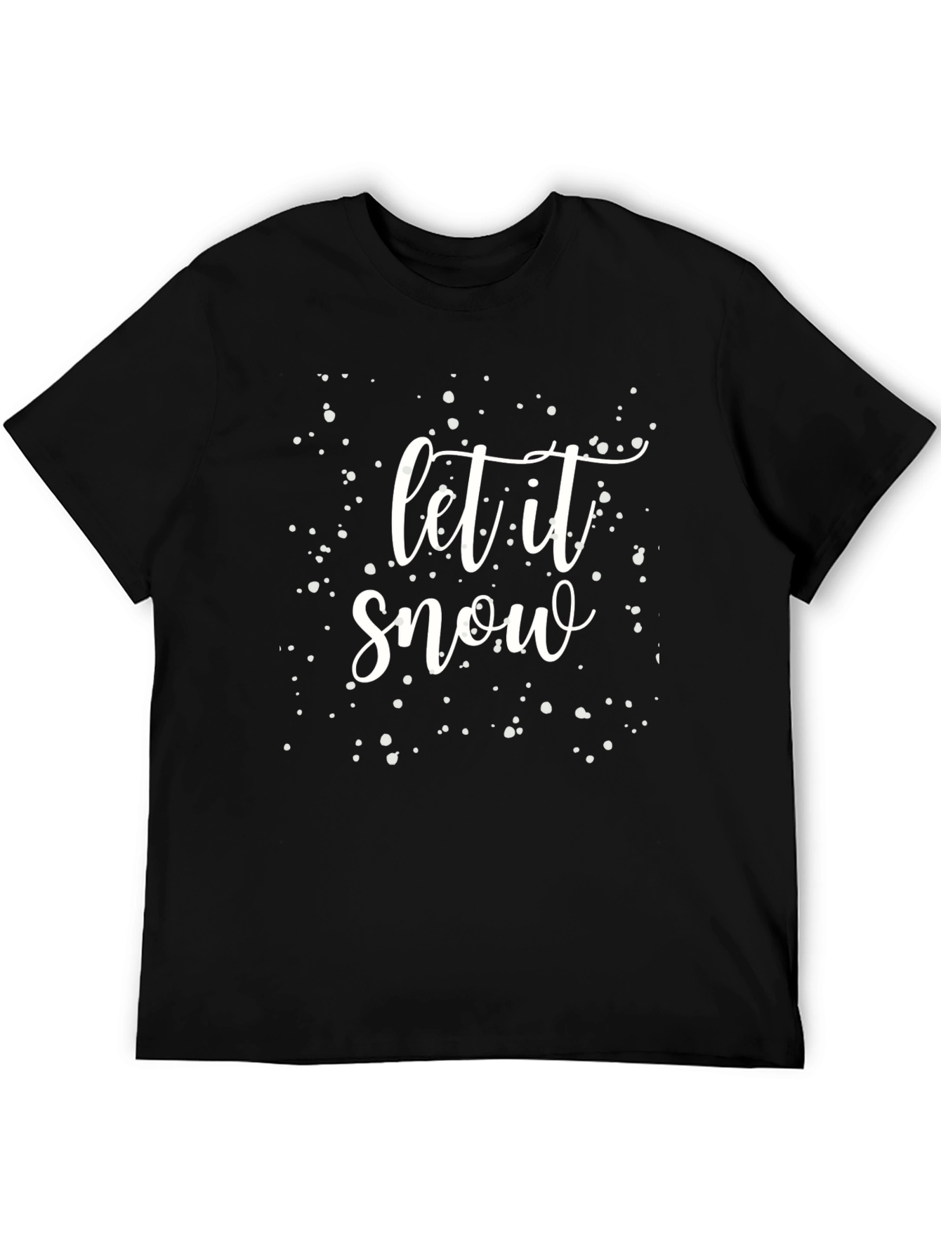 Black Let it Snow T-Shirt - Festive Holiday Apparel view 5