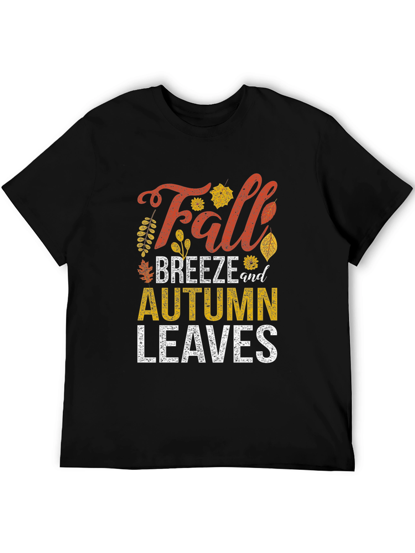 Black Fall Breeze & Autumn Leaves Graphic Tee view 5
