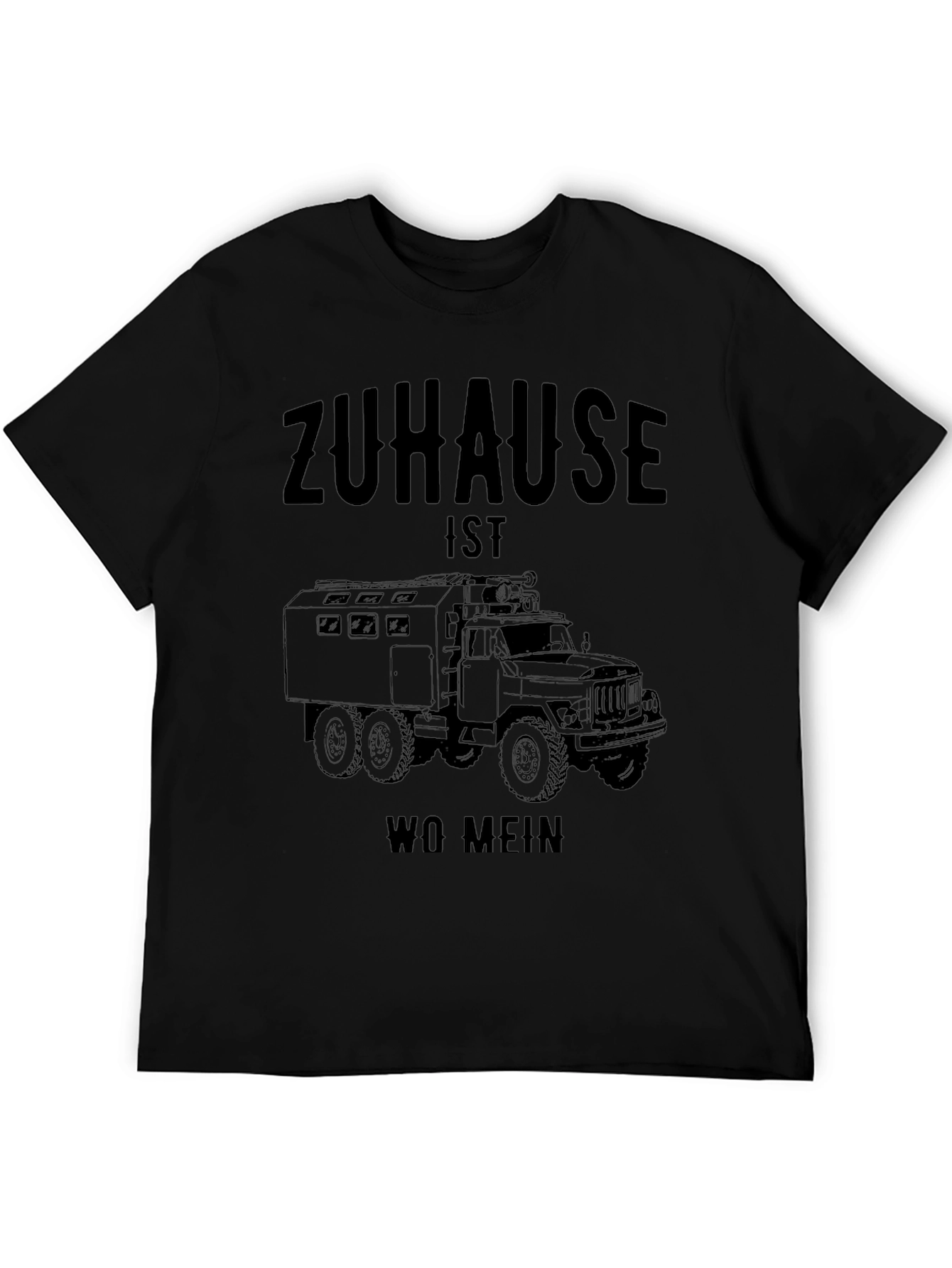 Black Zuhause Truck Graphic Tee - Black Crew Neck view 5