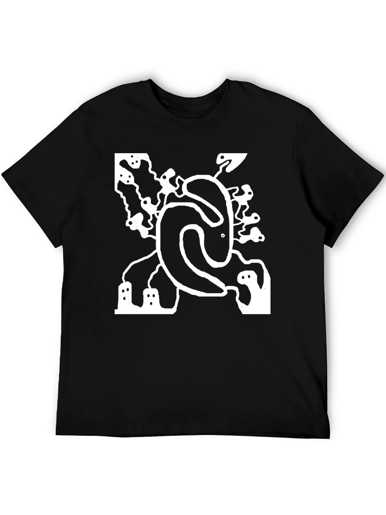 Black Abstract Graphic Print Black T-Shirt view 5