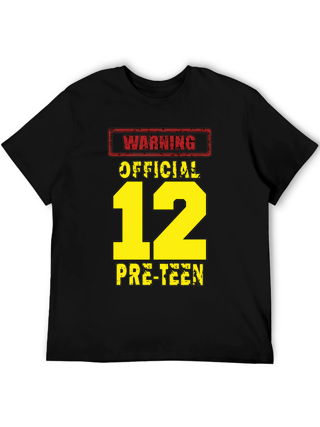 Black Warning Official 12 Pre-Teen T-Shirt view 5