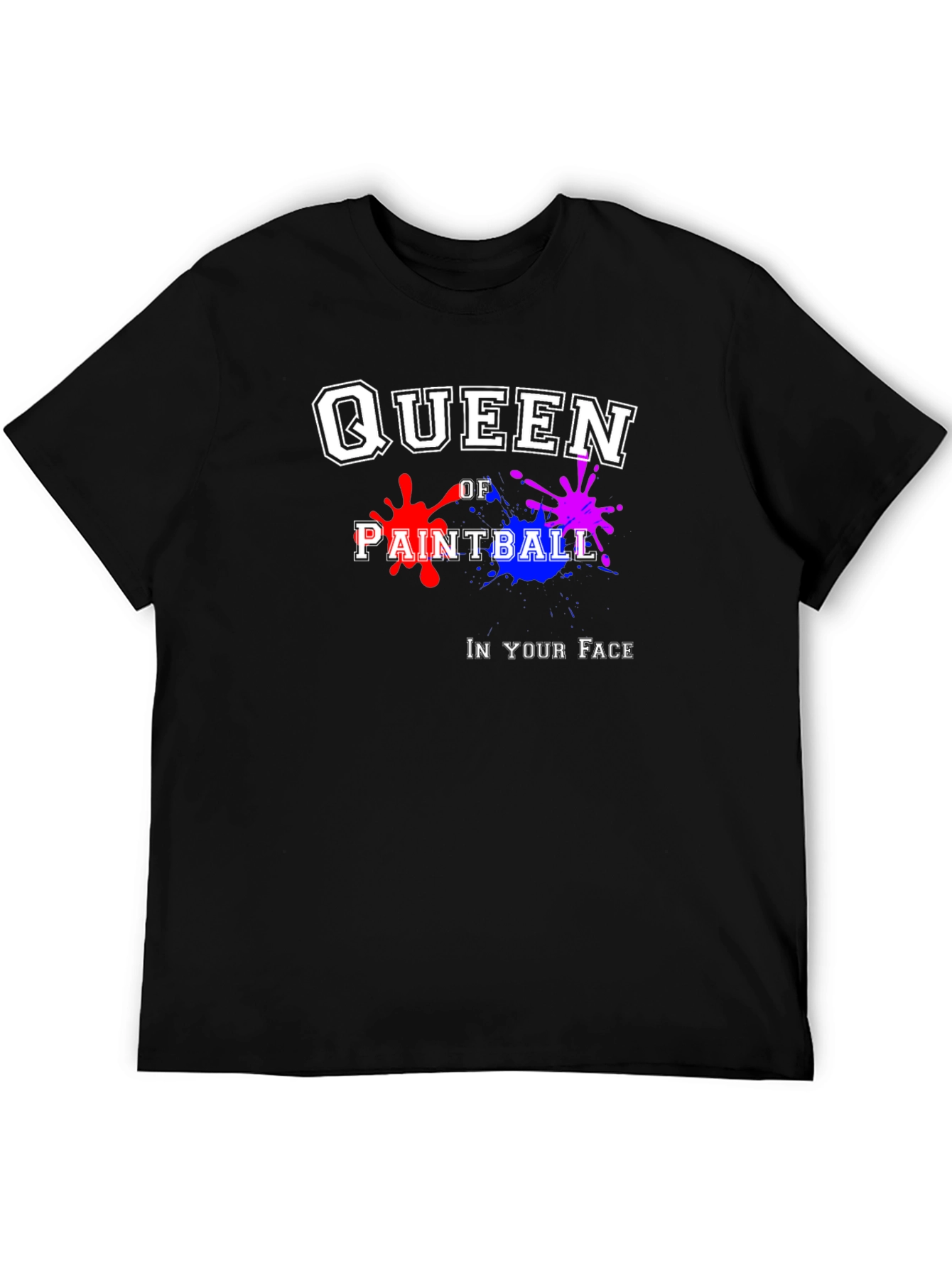 Black Queen of Paintball Black Graphic T-Shirt view 5