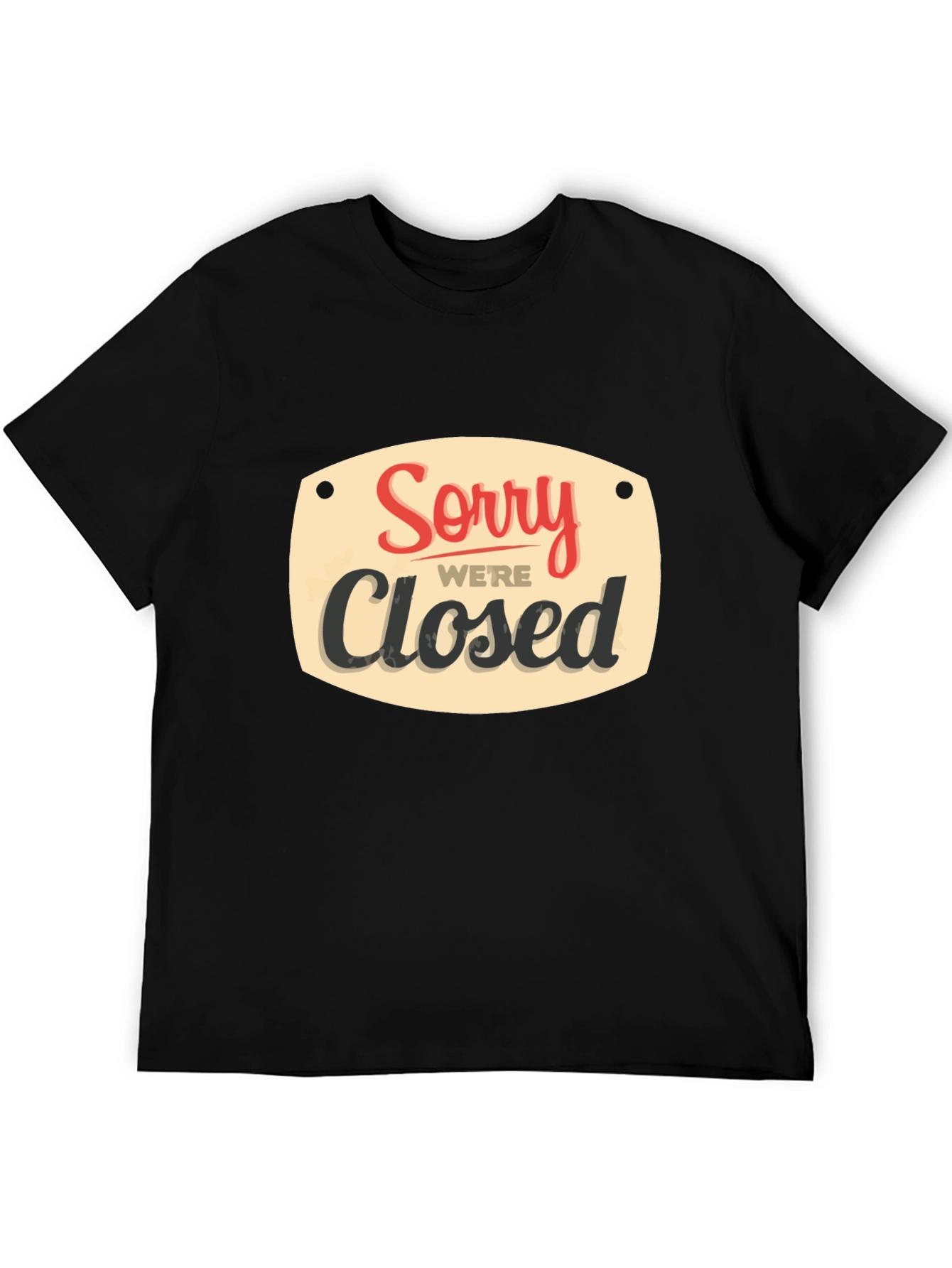 Black Sorry We're Closed Graphic Tee - Black Casual Shirt view 5