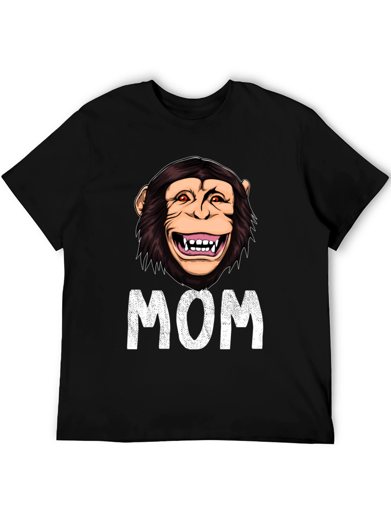 Black Funny Monkey Mom T-Shirt - Novelty Graphic Tee view 5
