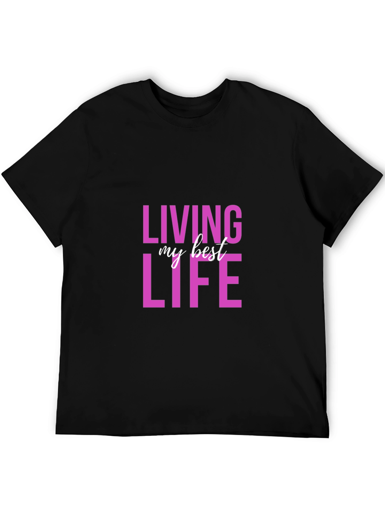 Black Living My Best Life Graphic Tee - Soft Cotton view 5