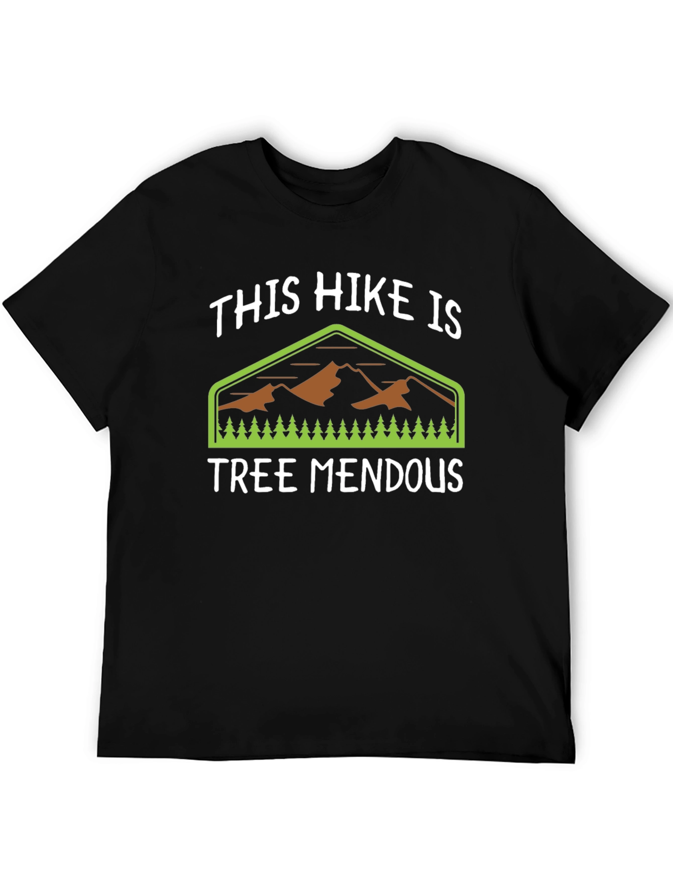 Black Funny Hiking T-Shirt - Tree Mendous Pun Tee view 5