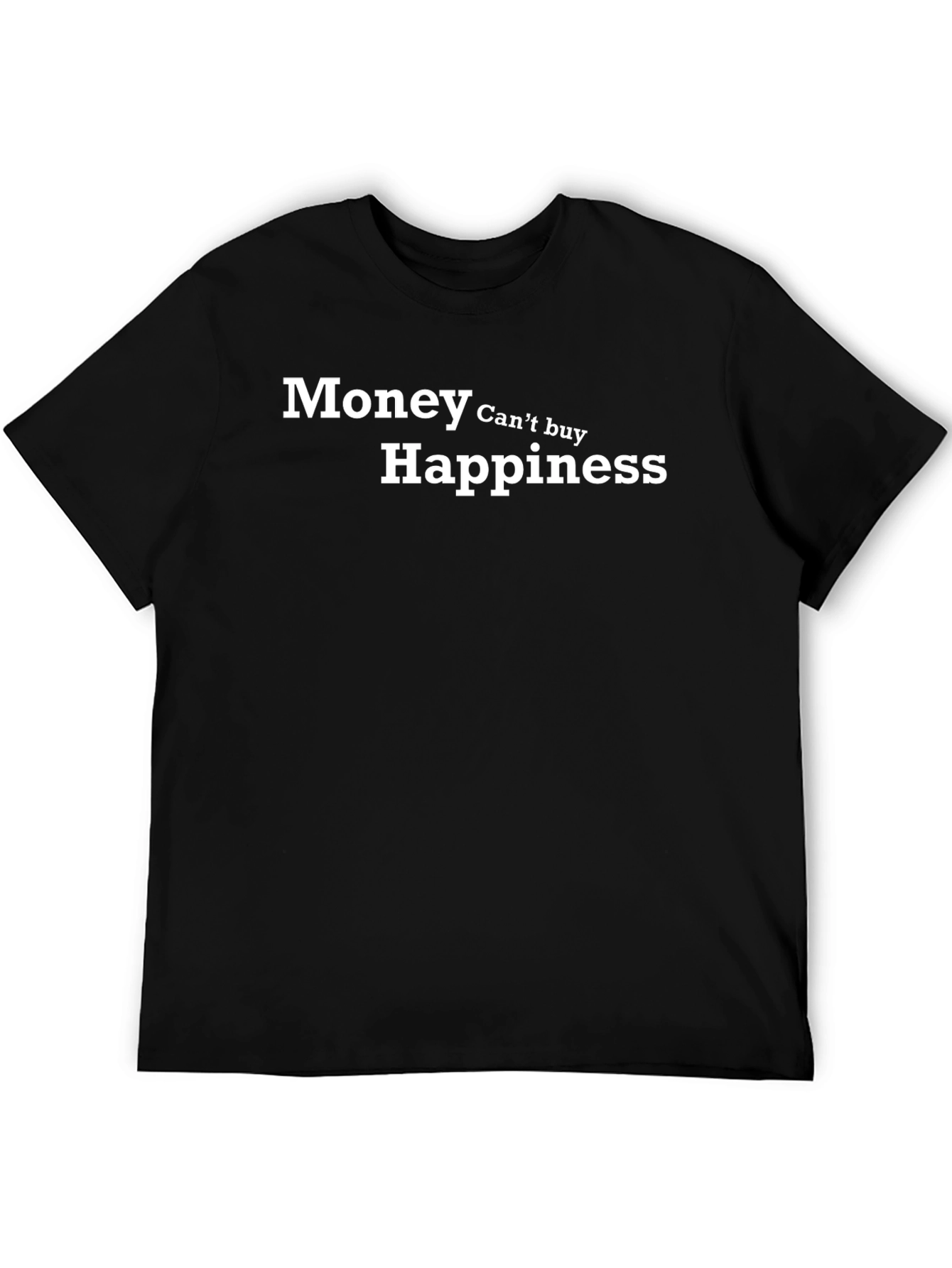Black Money Can't Buy Happiness - Men's Black T-Shirt view 5