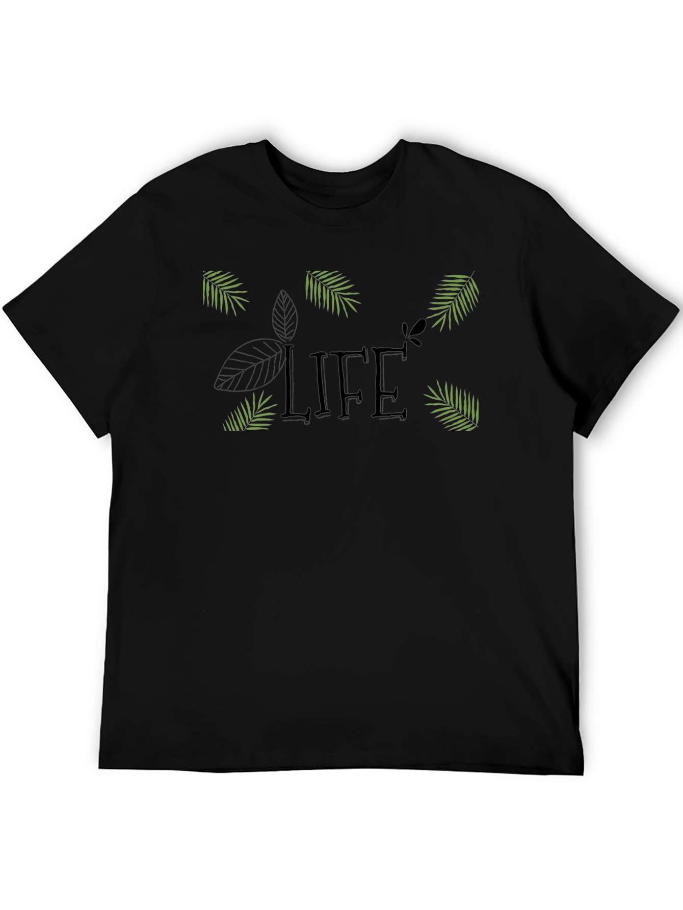 Black Life Graphic Tee - Black Crew Neck Cotton Blend T-Shirt view 5