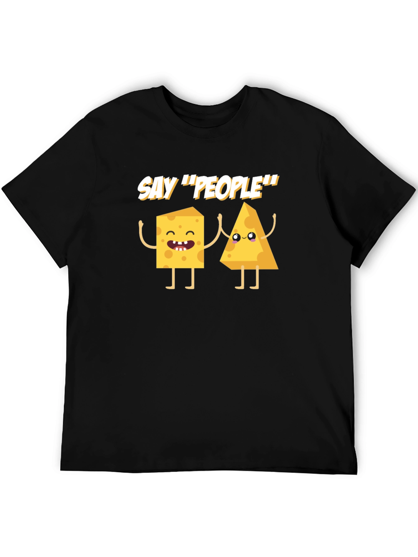 Black Say Cheese! Funny Graphic T-Shirt view 5
