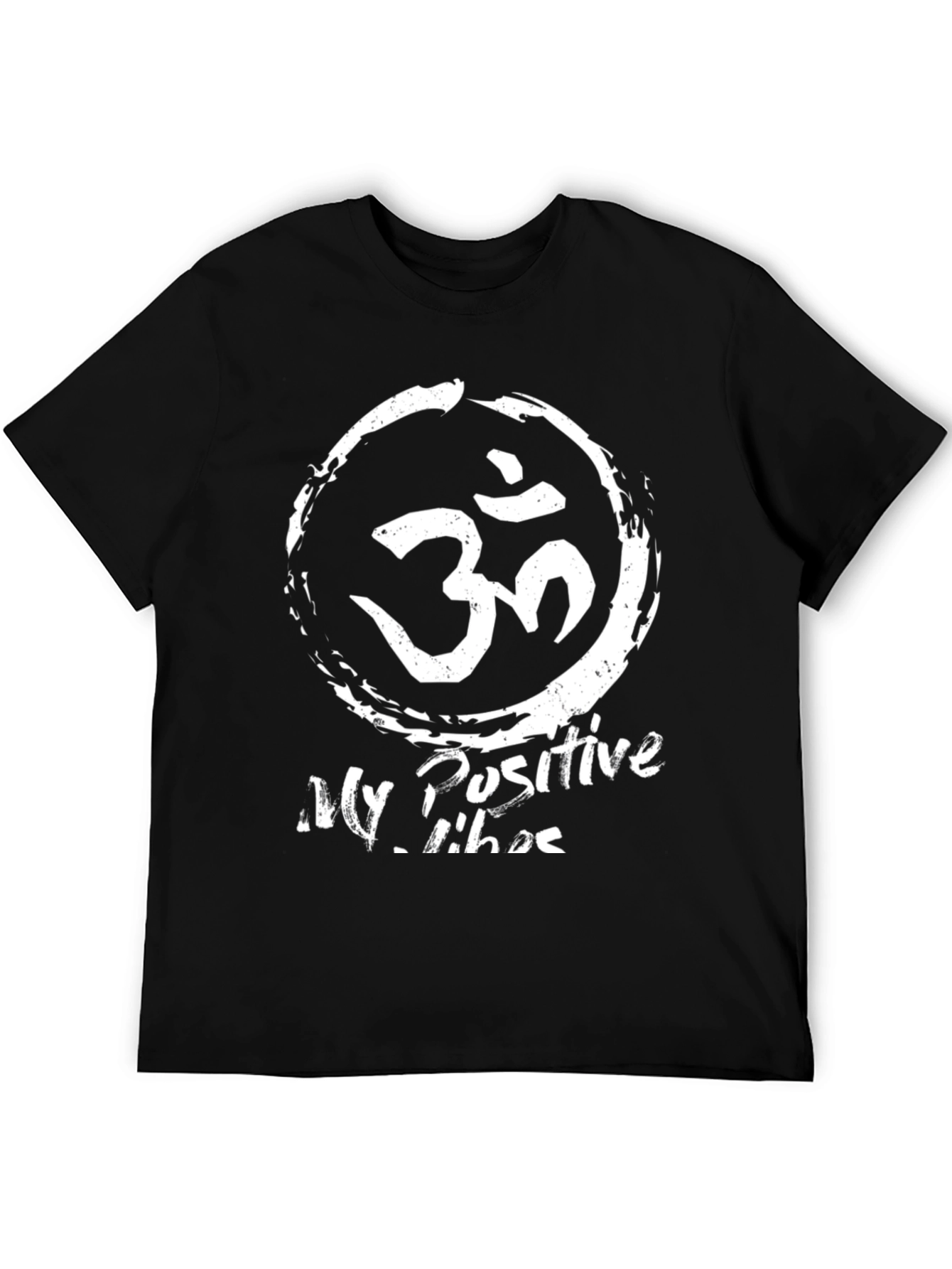 Black Men's Black 'My Positive Vibes' Graphic Tee view 5