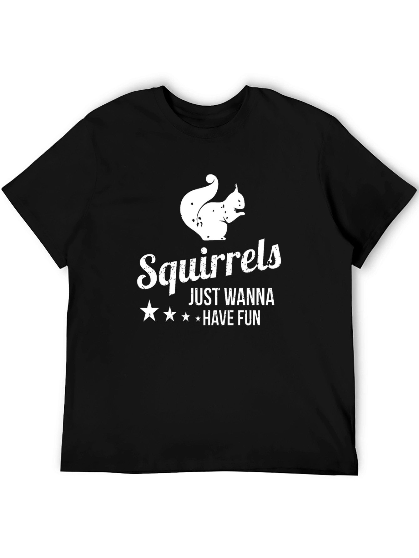 Black Squirrels Just Wanna Have Fun Black T-Shirt view 5