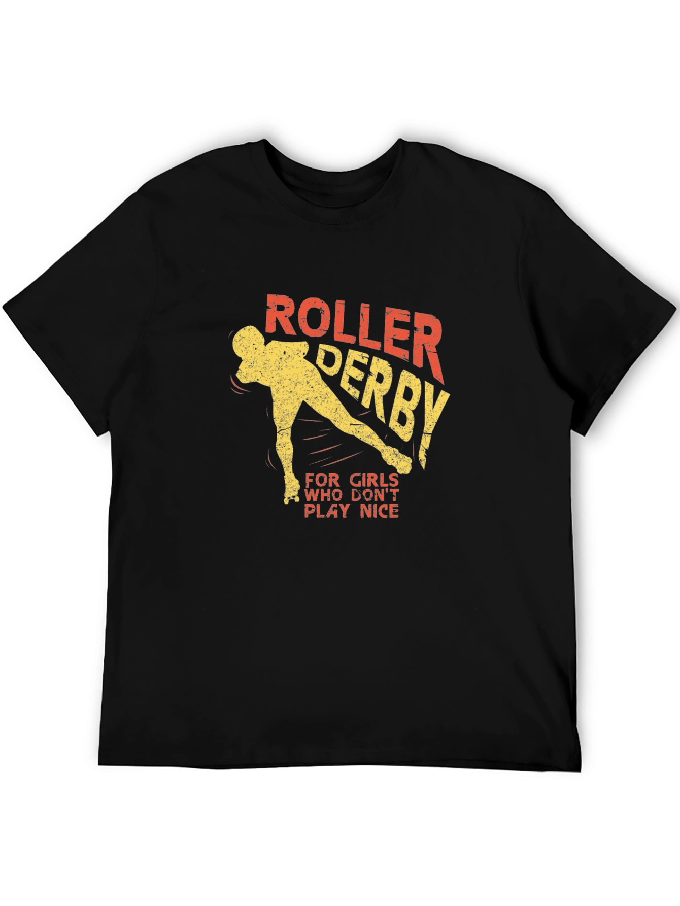 Black Roller Derby T-Shirt for Girls Who Don't Play Nice view 5