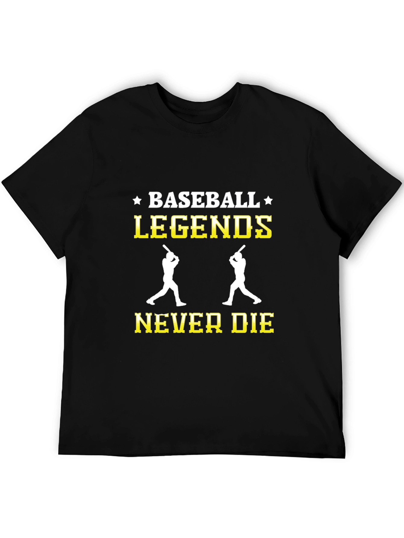 Black Baseball Legends Never Die Graphic T-Shirt view 5