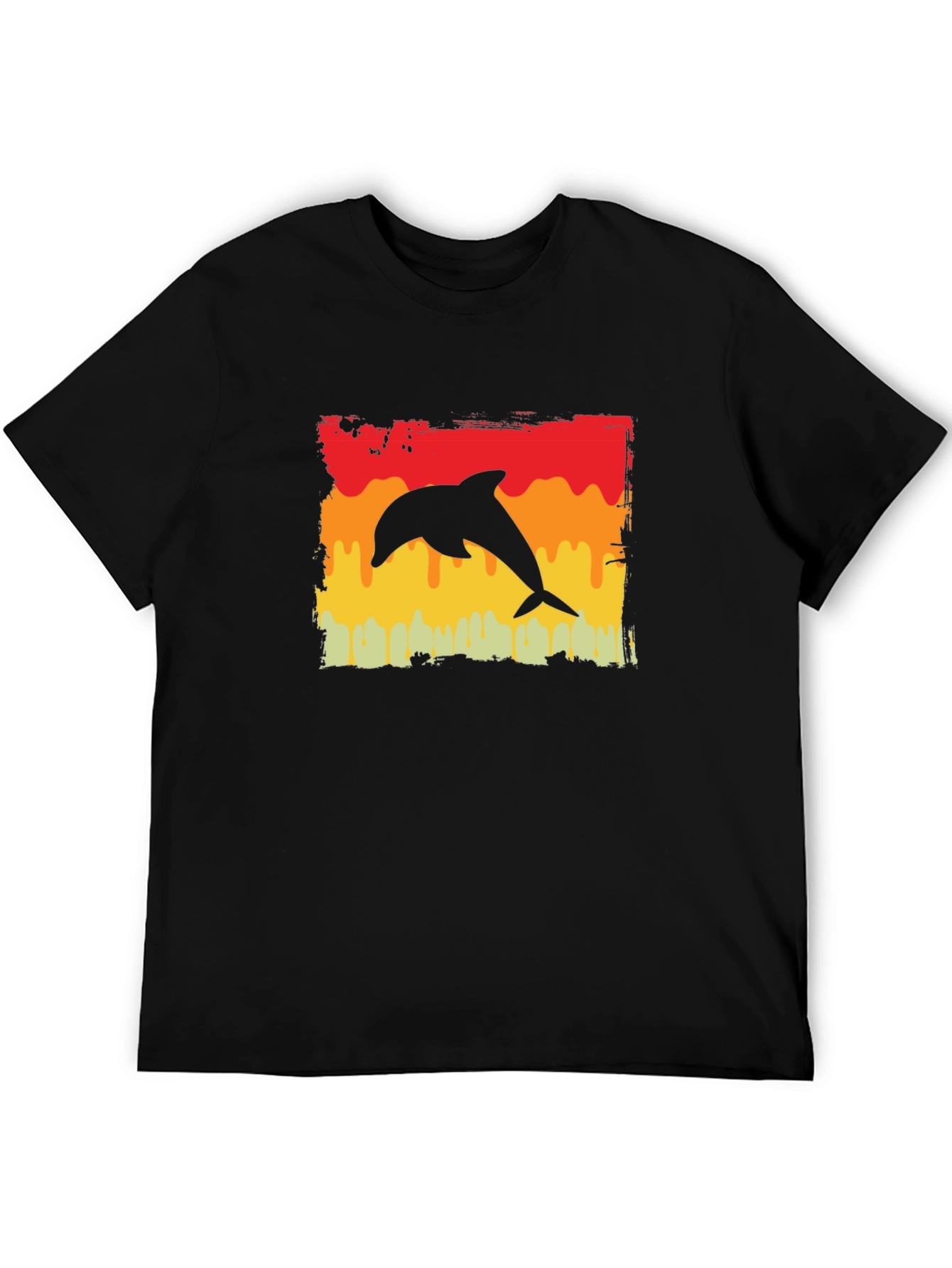 Retro Dolphin Graphic Tee -  Comfortable Black T-Shirt - 5