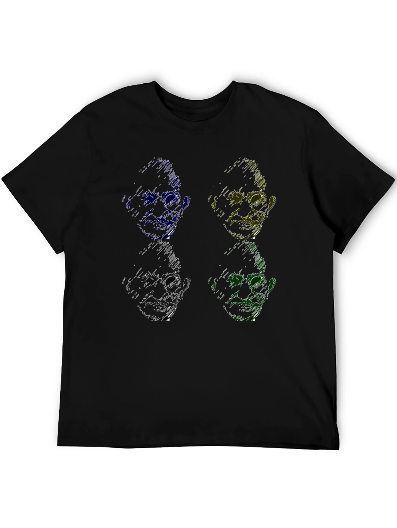 Black Pop Art Gandhi T-Shirt - Unique Scribble Design view 5