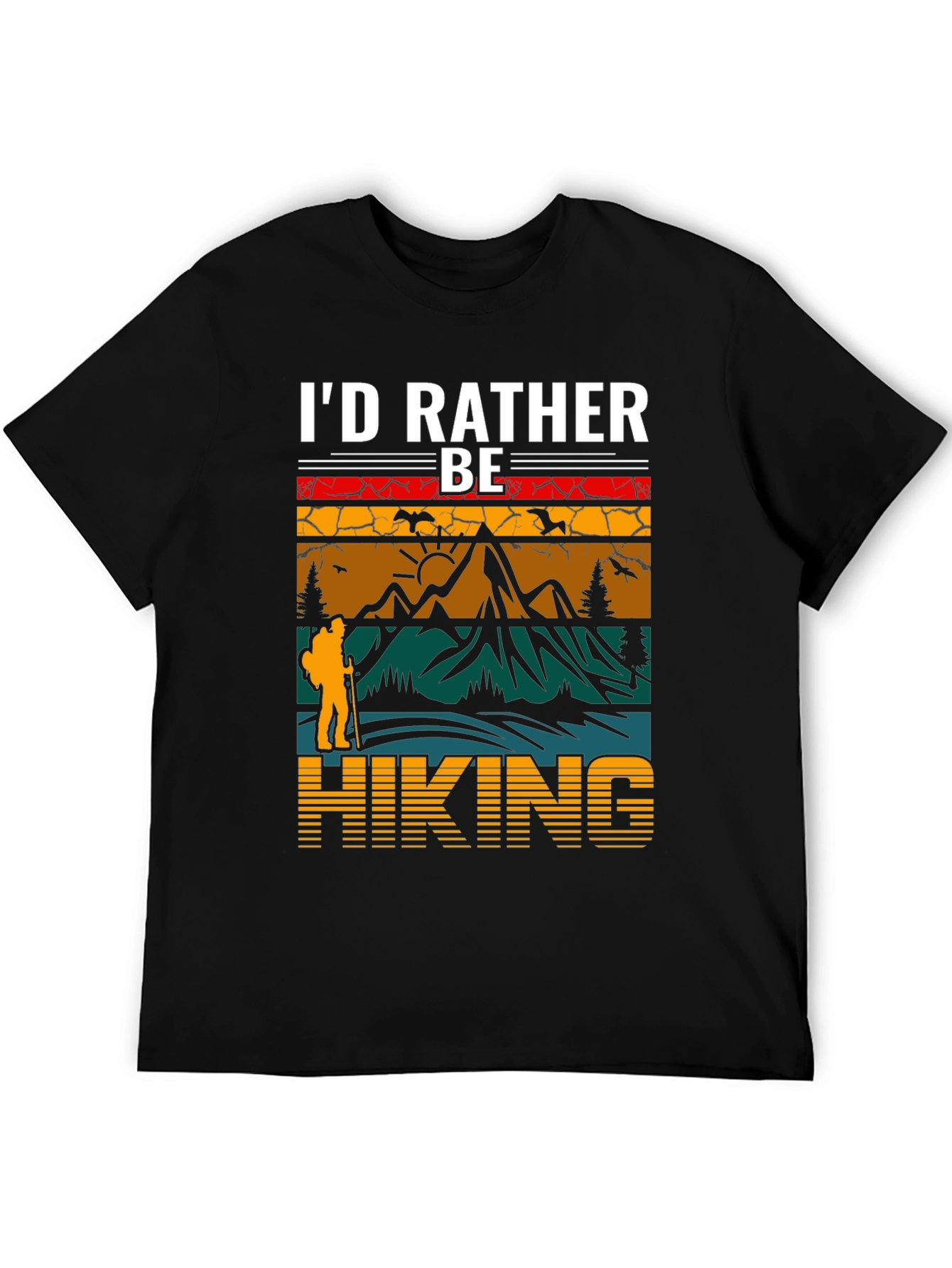 Black I'd Rather Be Hiking T-Shirt - Adventure Tee view 5
