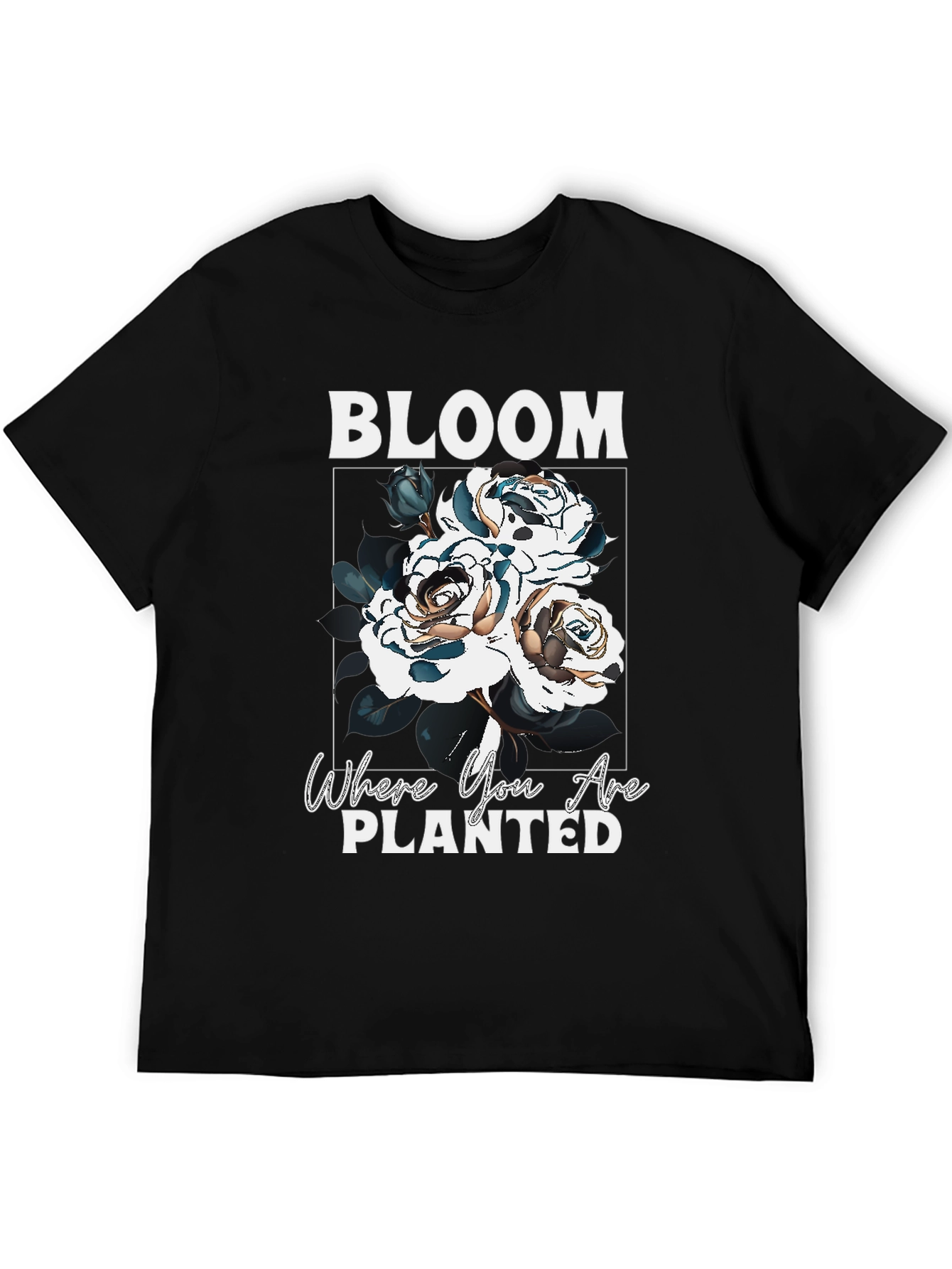 Black Bloom Where You Are Planted T-Shirt view 5