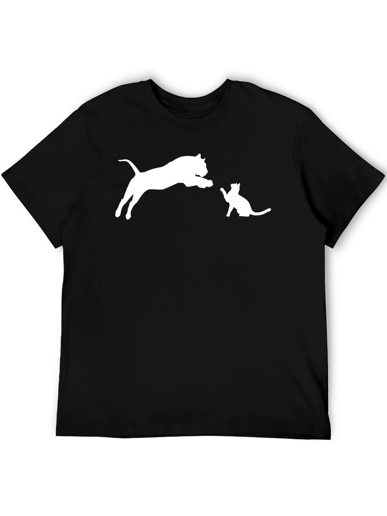 Black Cat & Kitten T-Shirt - Playful Graphic Tee view 5
