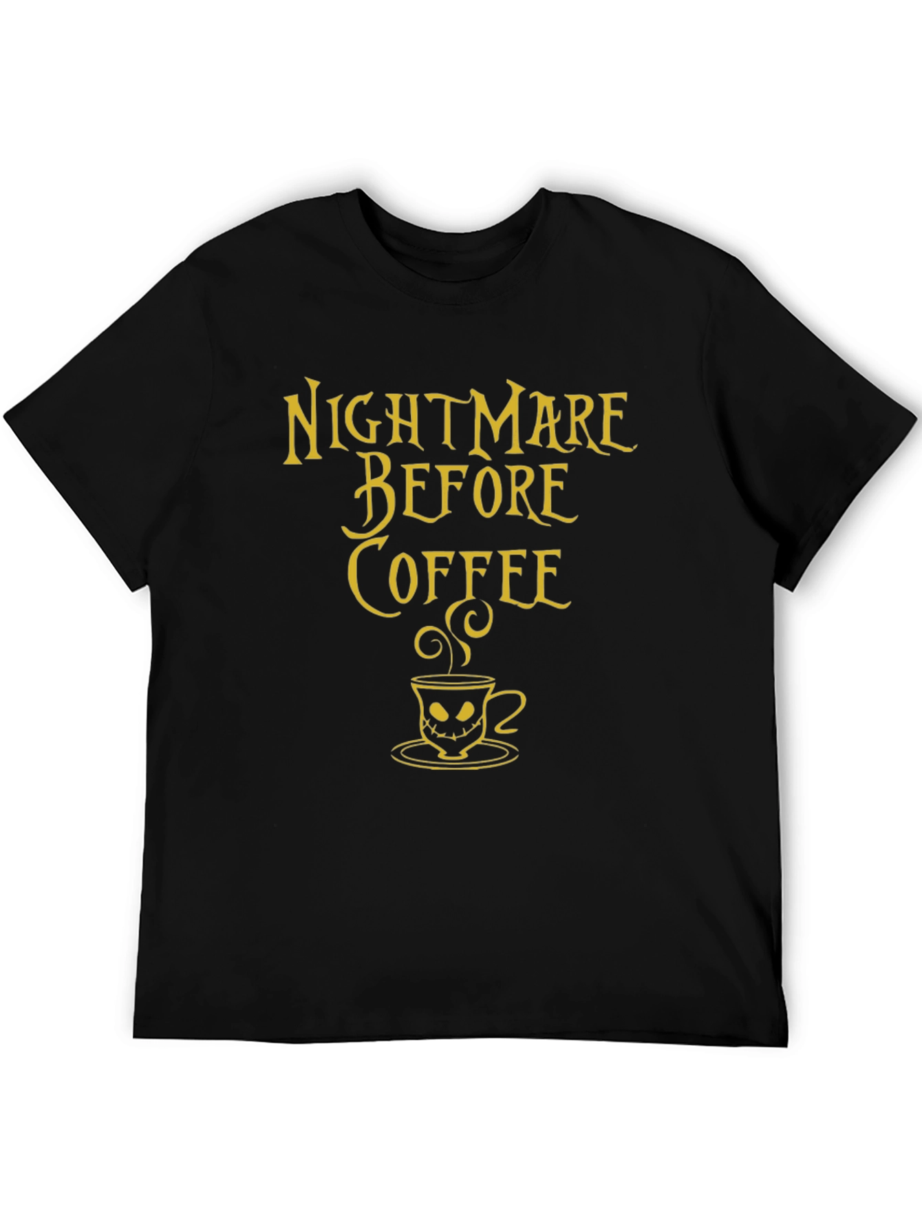 Black Nightmare Before Coffee Graphic T-Shirt view 5
