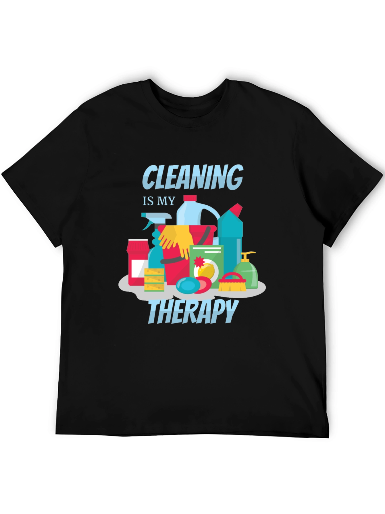 Black Cleaning is My Therapy Graphic Tee view 5
