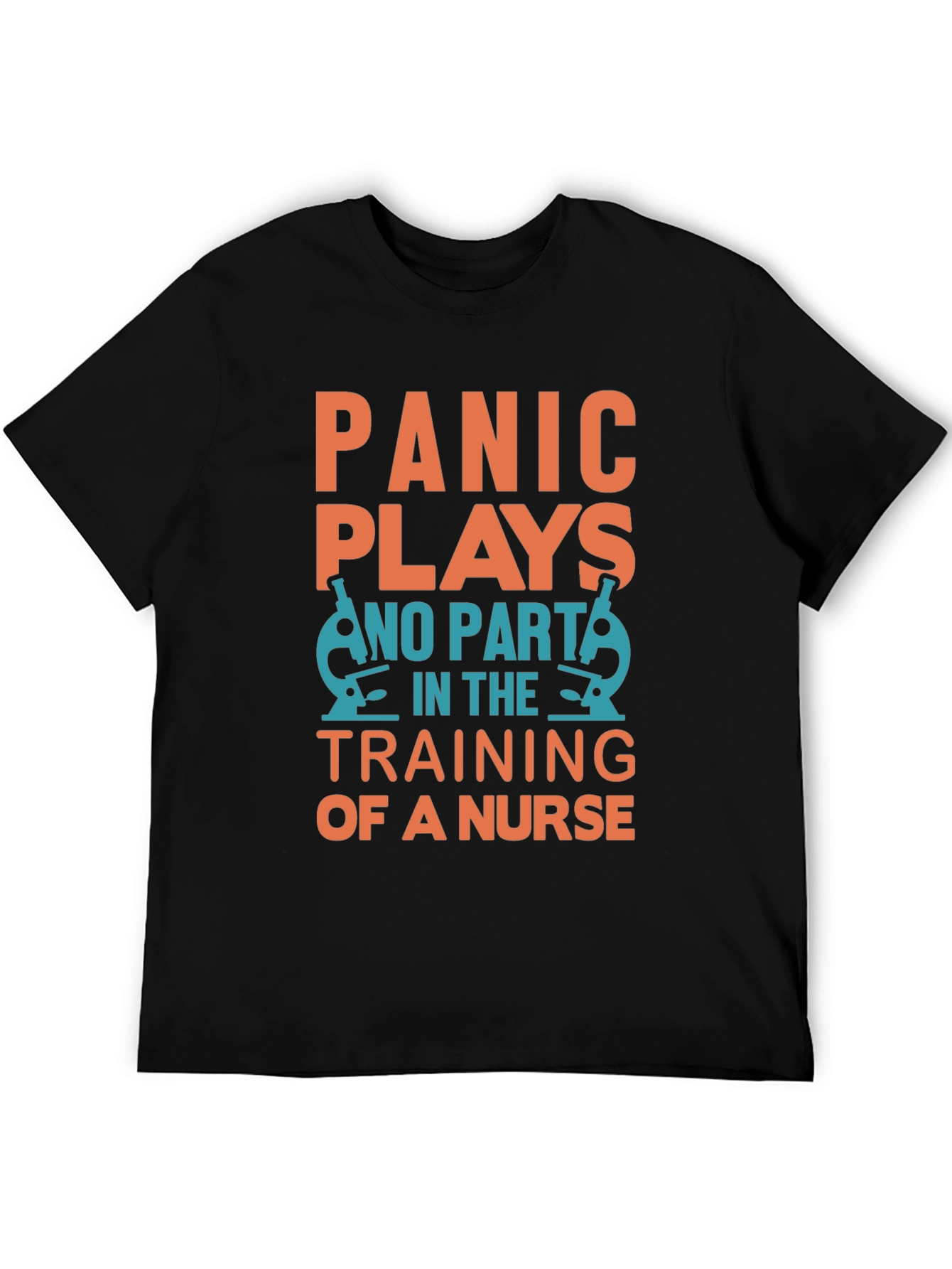 Black Panic Plays No Part Nurse Training T-Shirt view 5
