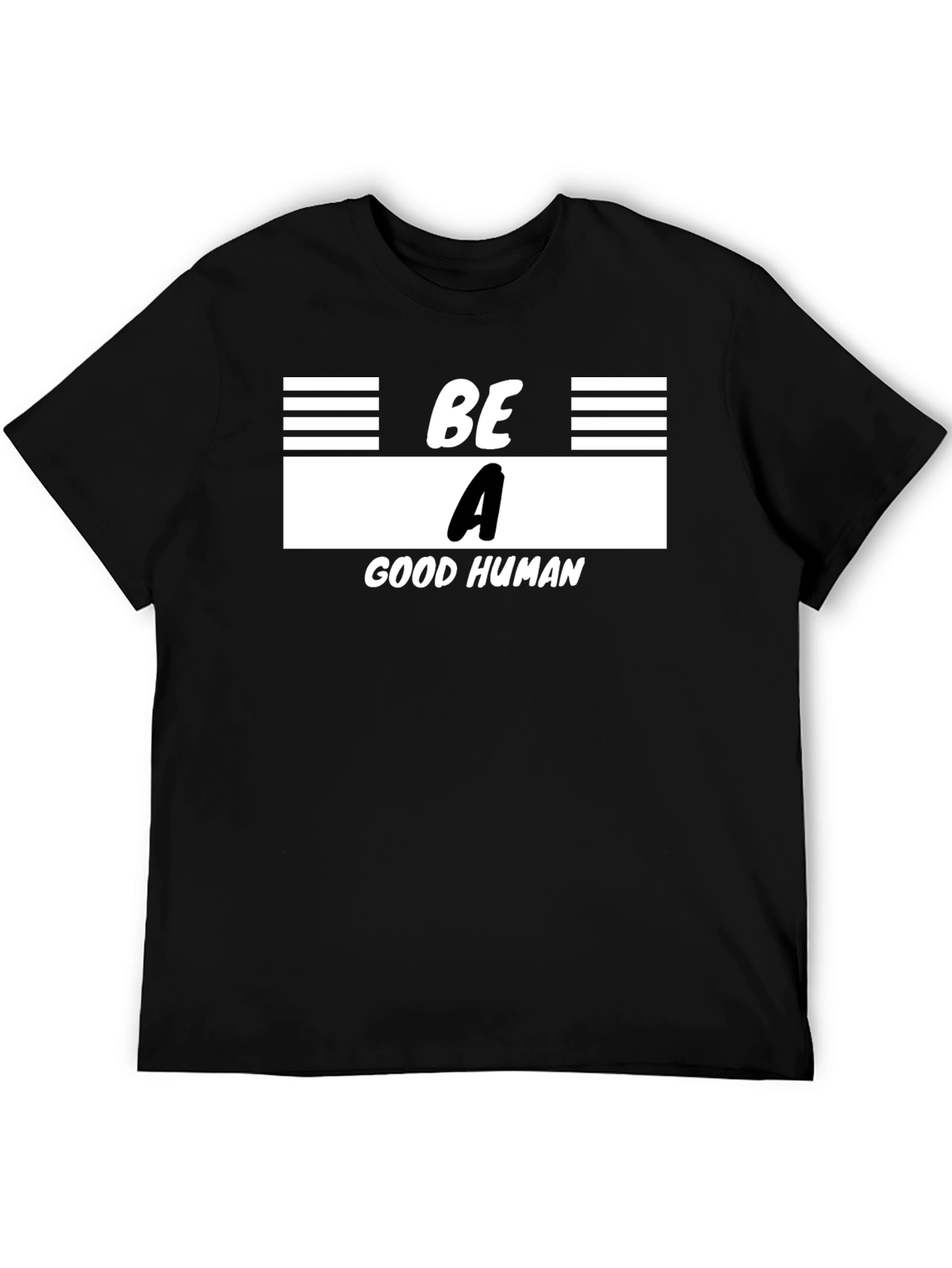 Black Be A Good Human Graphic T-Shirt - Black view 5
