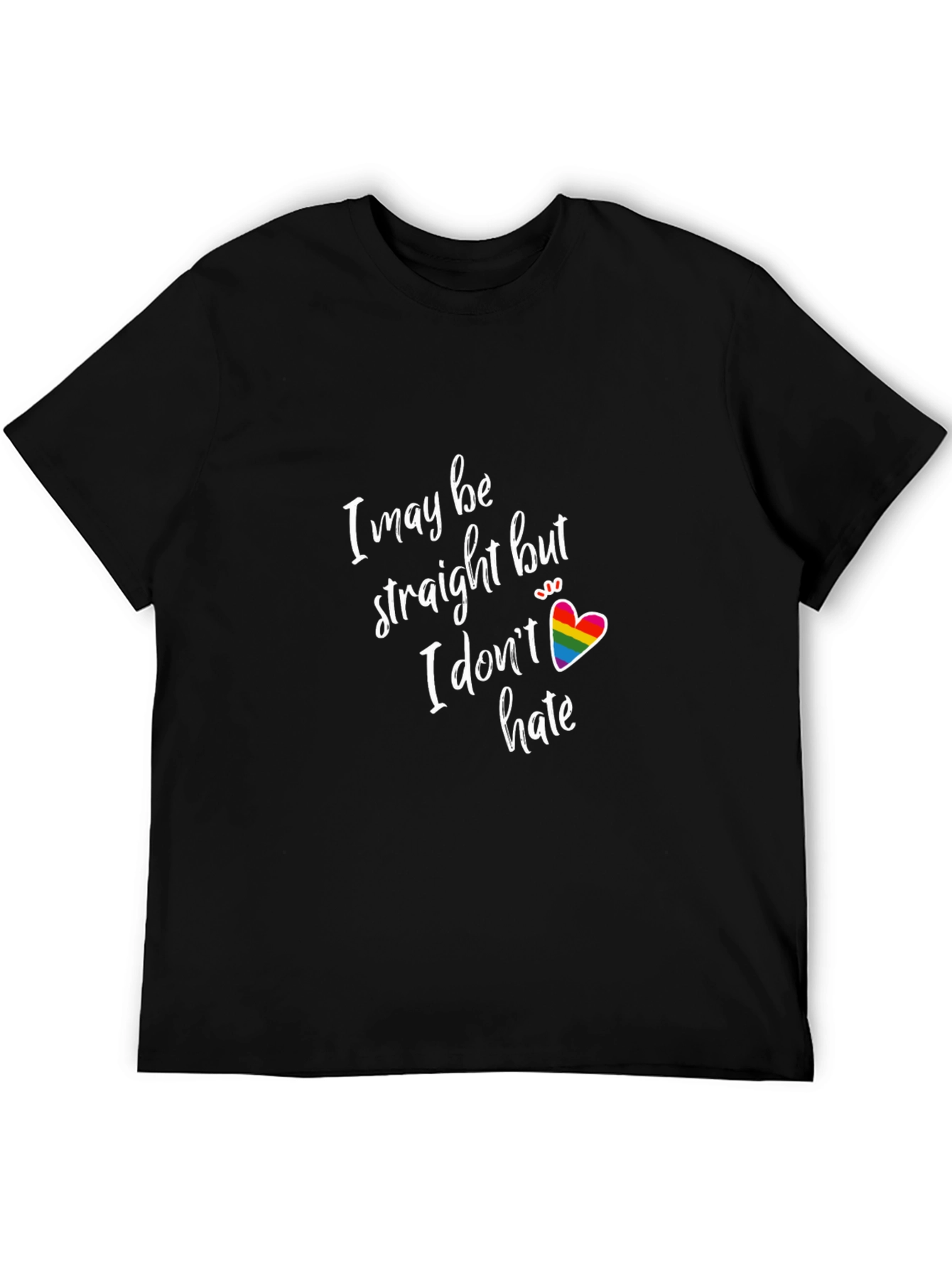 Black I May Be Straight But I Don't Hate Pride T-Shirt view 5
