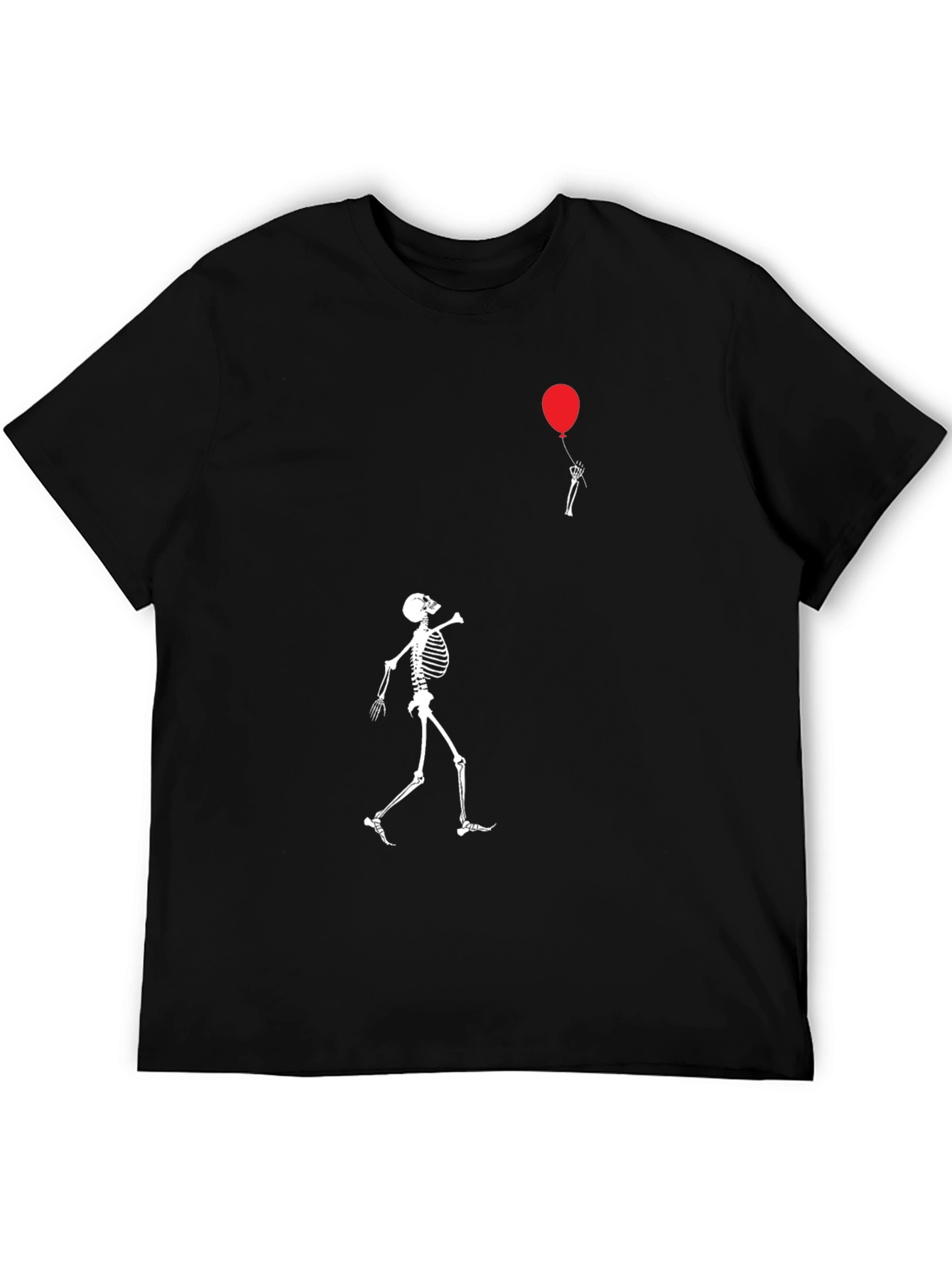 Black Skeleton & Balloon Graphic Tee - Black view 5