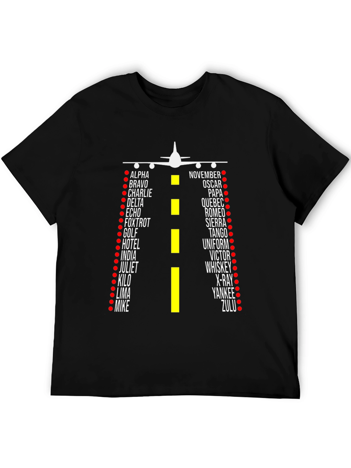 Black Aviation Alphabet T-Shirt - Pilot Design view 5