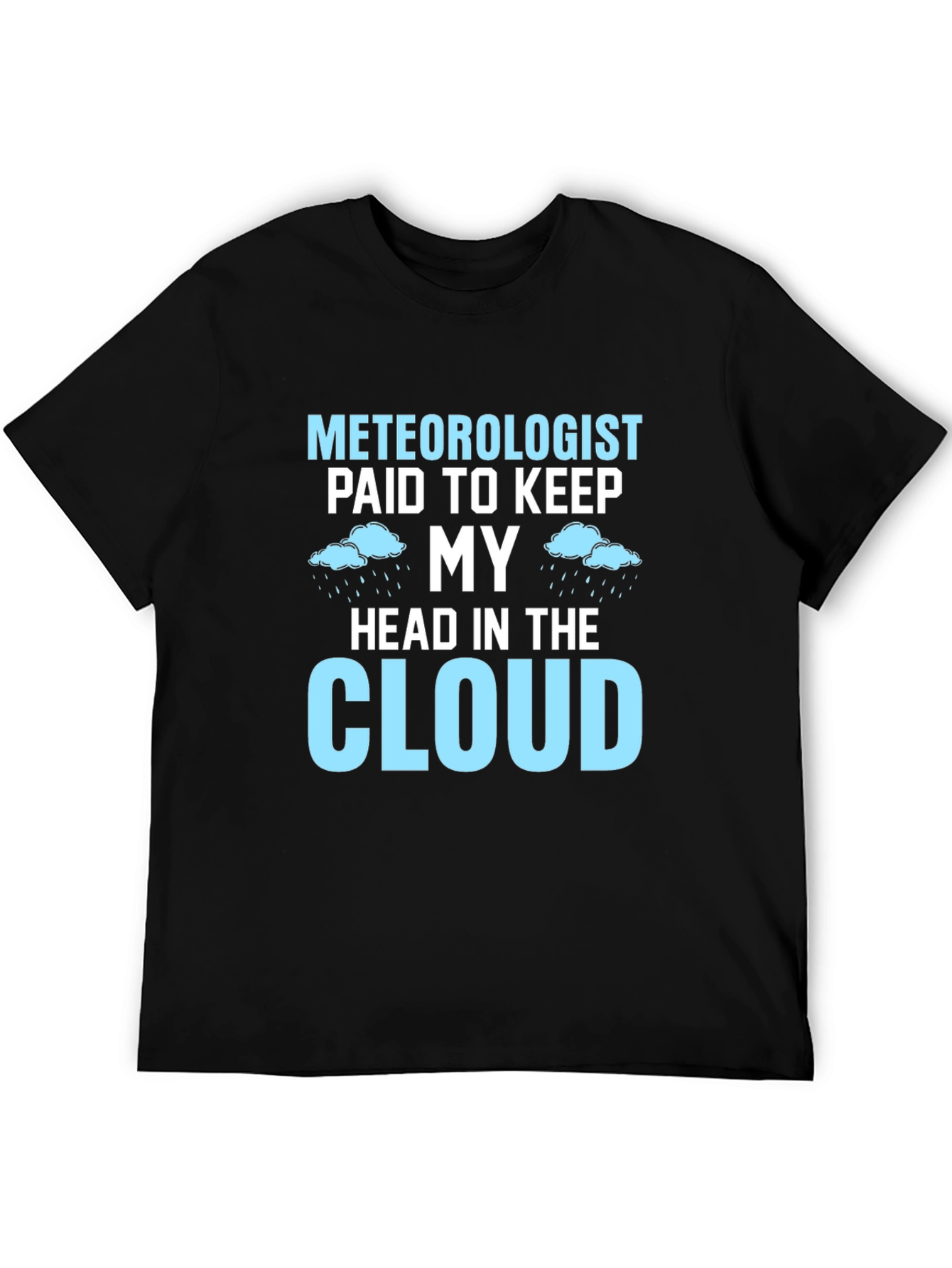 Black Meteorologist Head in Cloud Graphic T-Shirt view 5