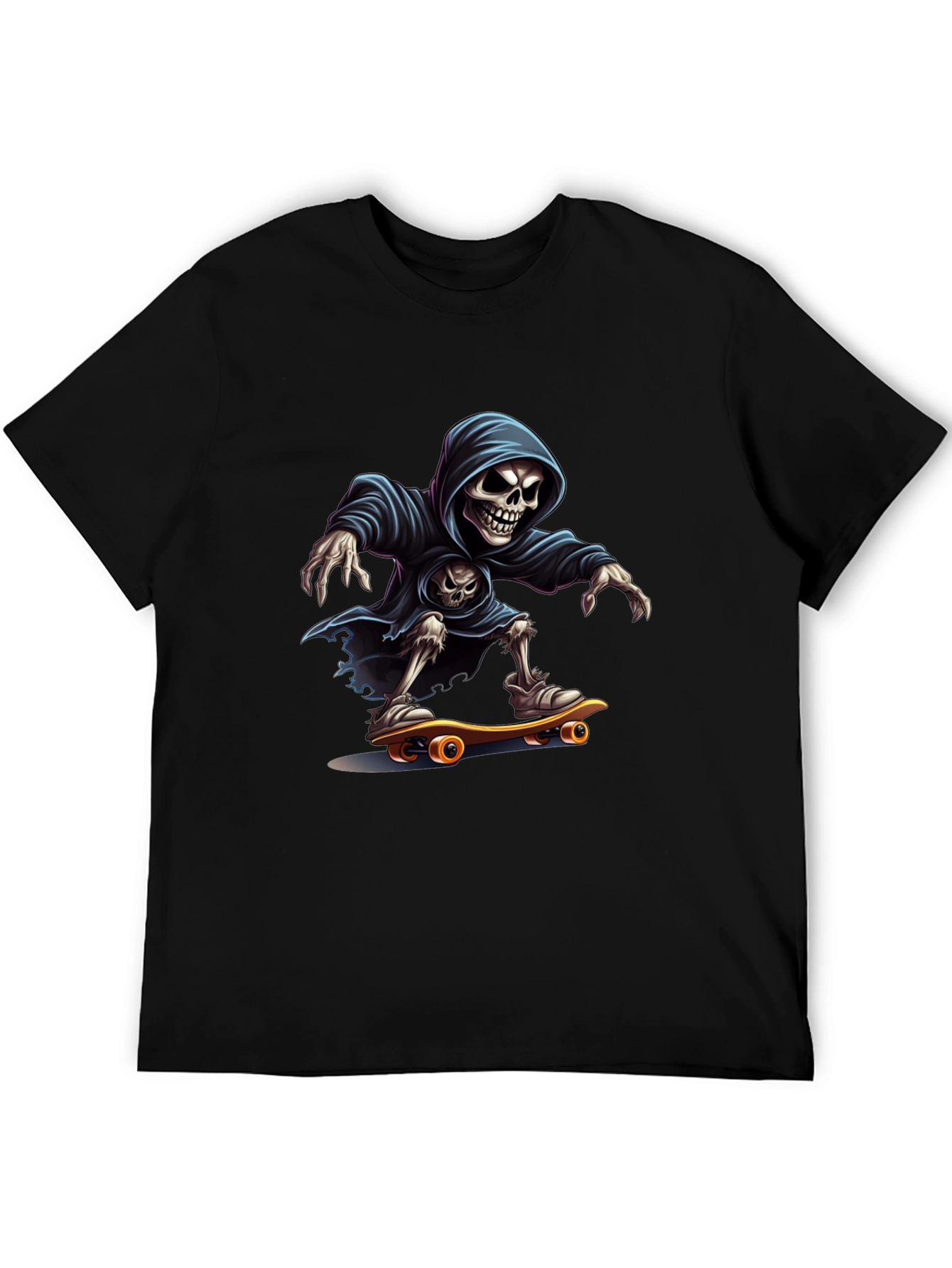 Black Skateboarding Grim Reaper Graphic Tee view 5