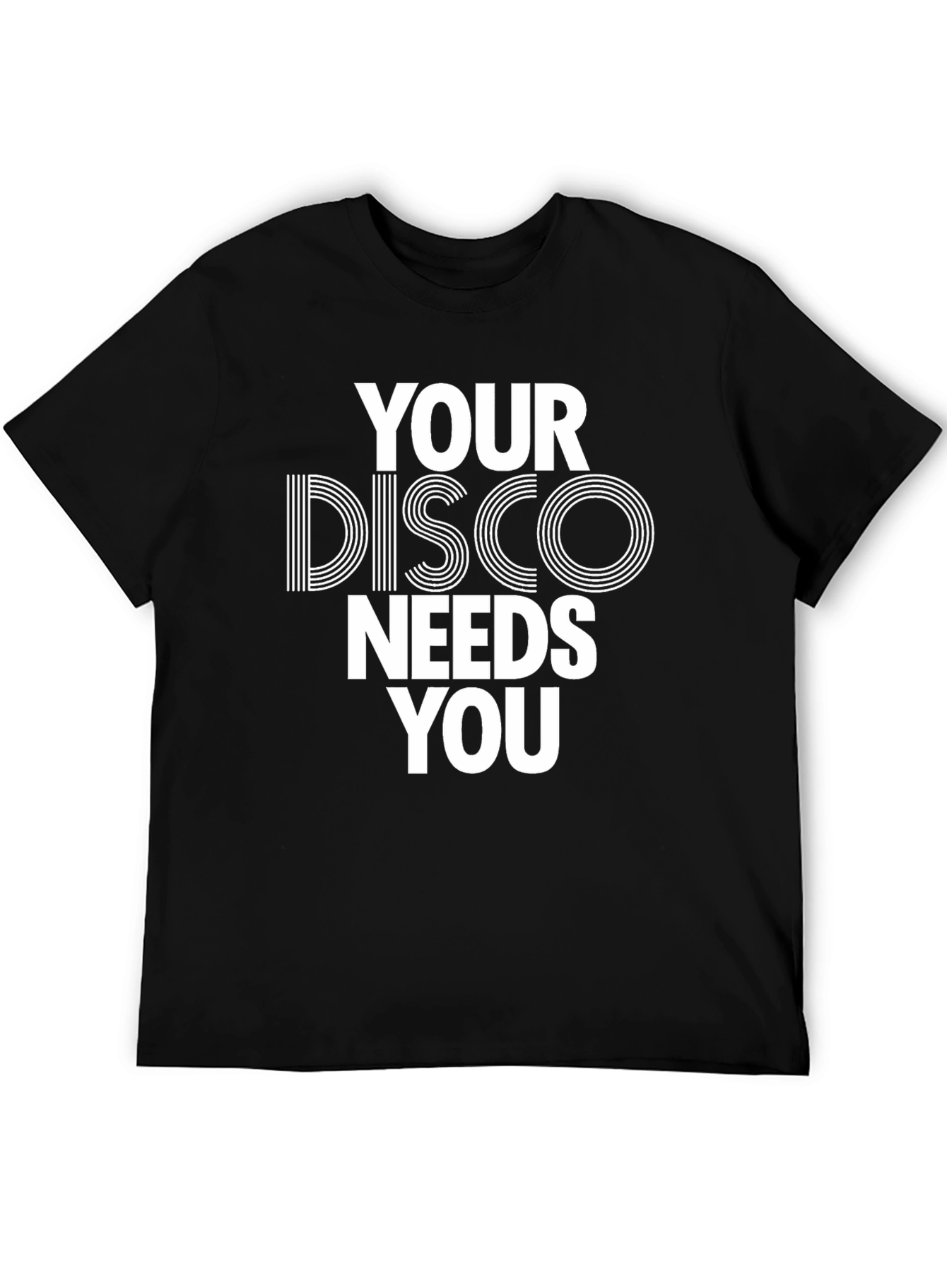 Black Your Disco Needs You Graphic T-Shirt - Black Cotton Tee view 5