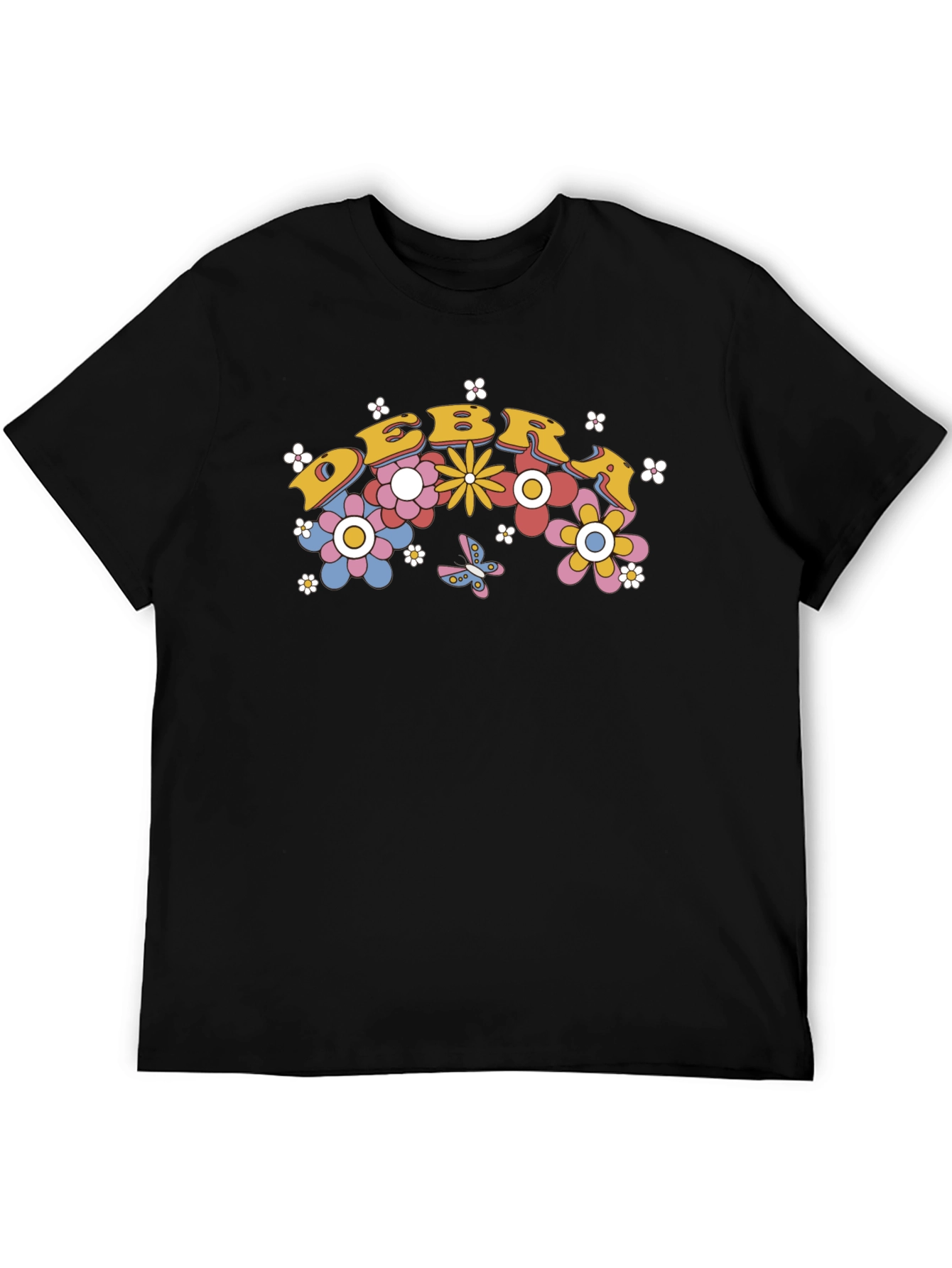 Black Retro Floral T-Shirt view 5