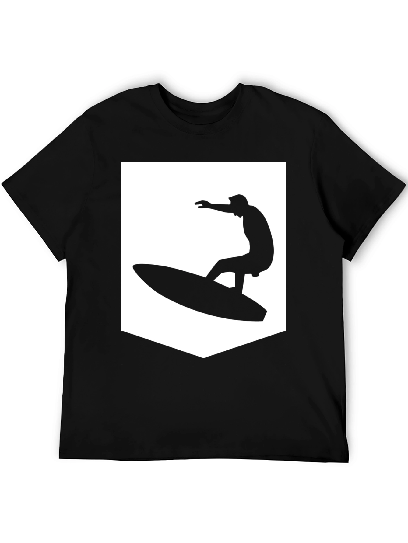 Black Black T-Shirt with Surfer Graphic view 5