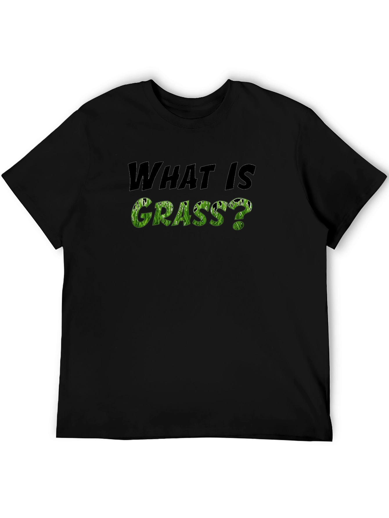 Black What is Grass? Graphic T-Shirt view 5