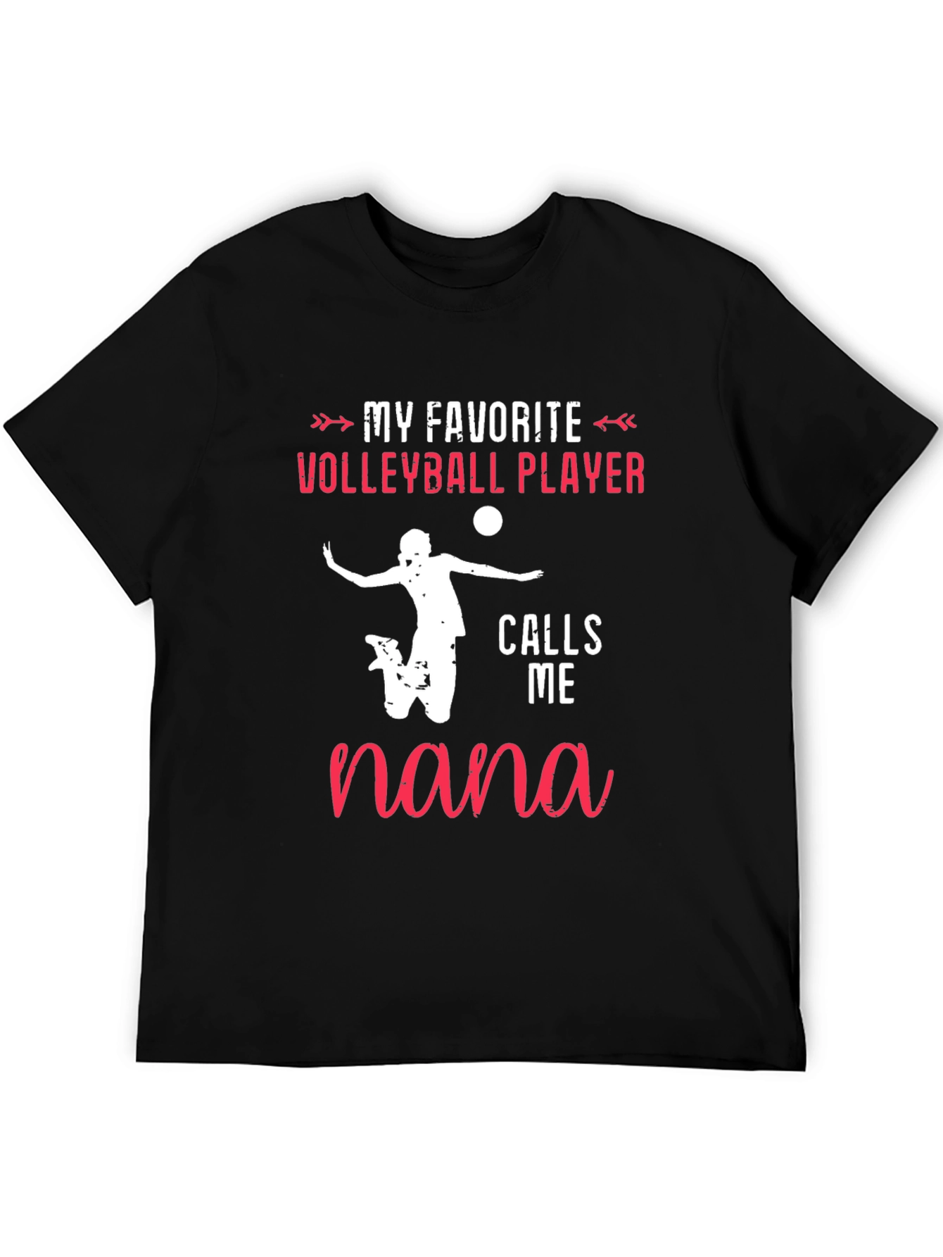 Black Volleyball Nana T-Shirt: My Favorite Player view 5