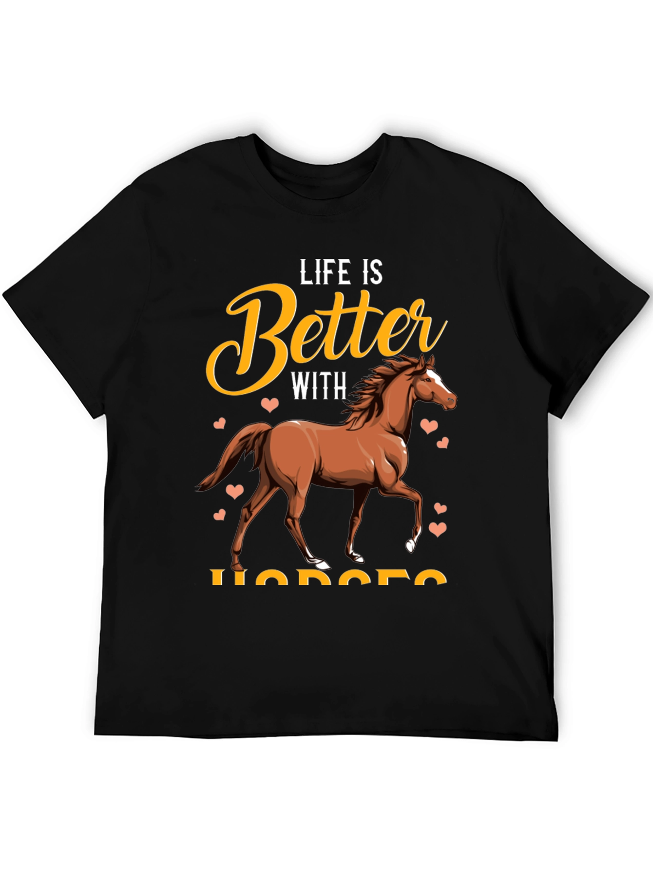 Black Life Is Better With Horses T-Shirt view 5