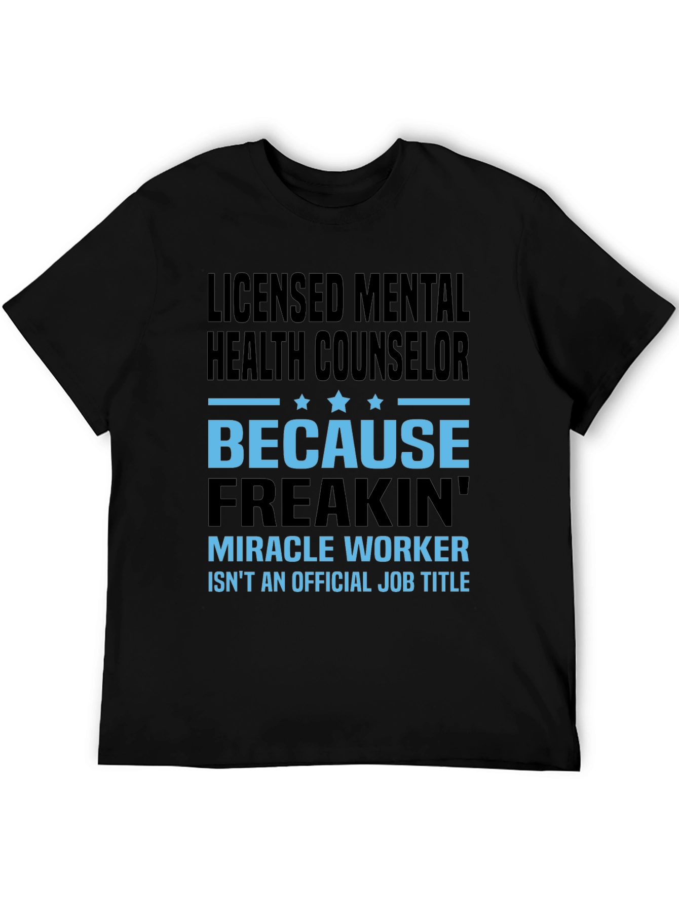 Black Licensed Mental Health Counselor T-Shirt view 5