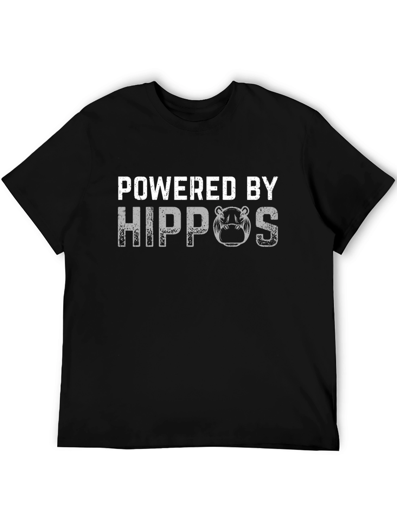 Black Powered by Hippos Graphic T-Shirt view 5