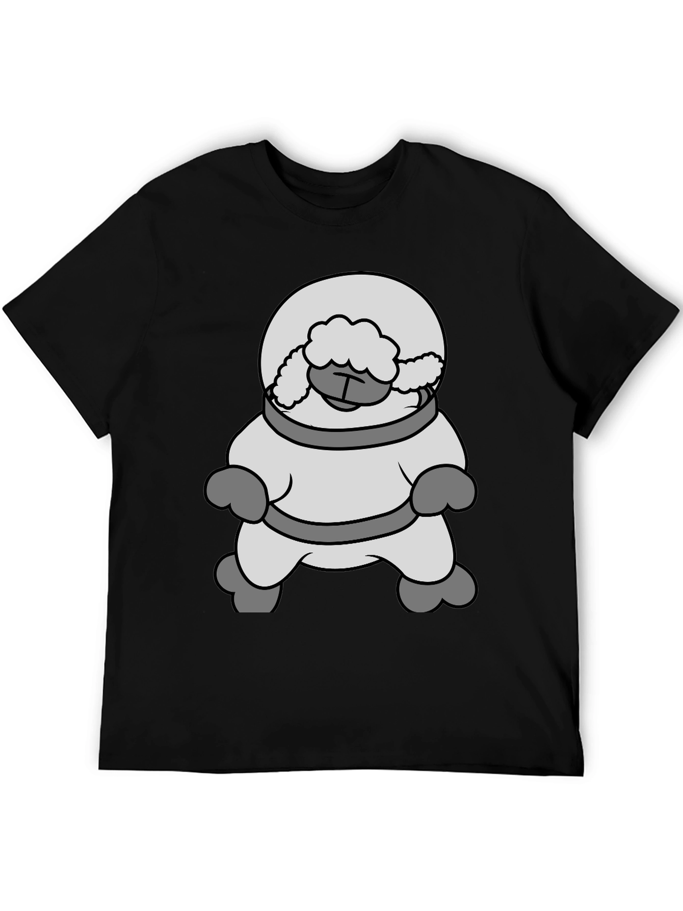 Black Astronaut Sheep Black T-Shirt view 5