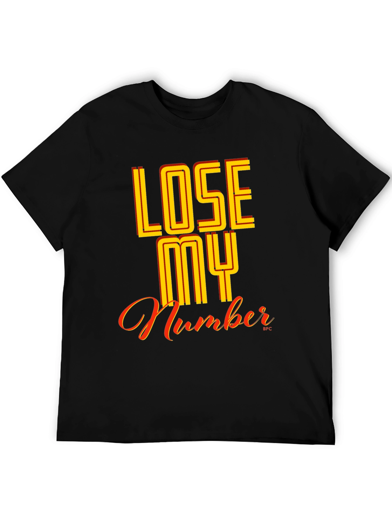 Black Lose My Number Graphic Tee - Black view 5