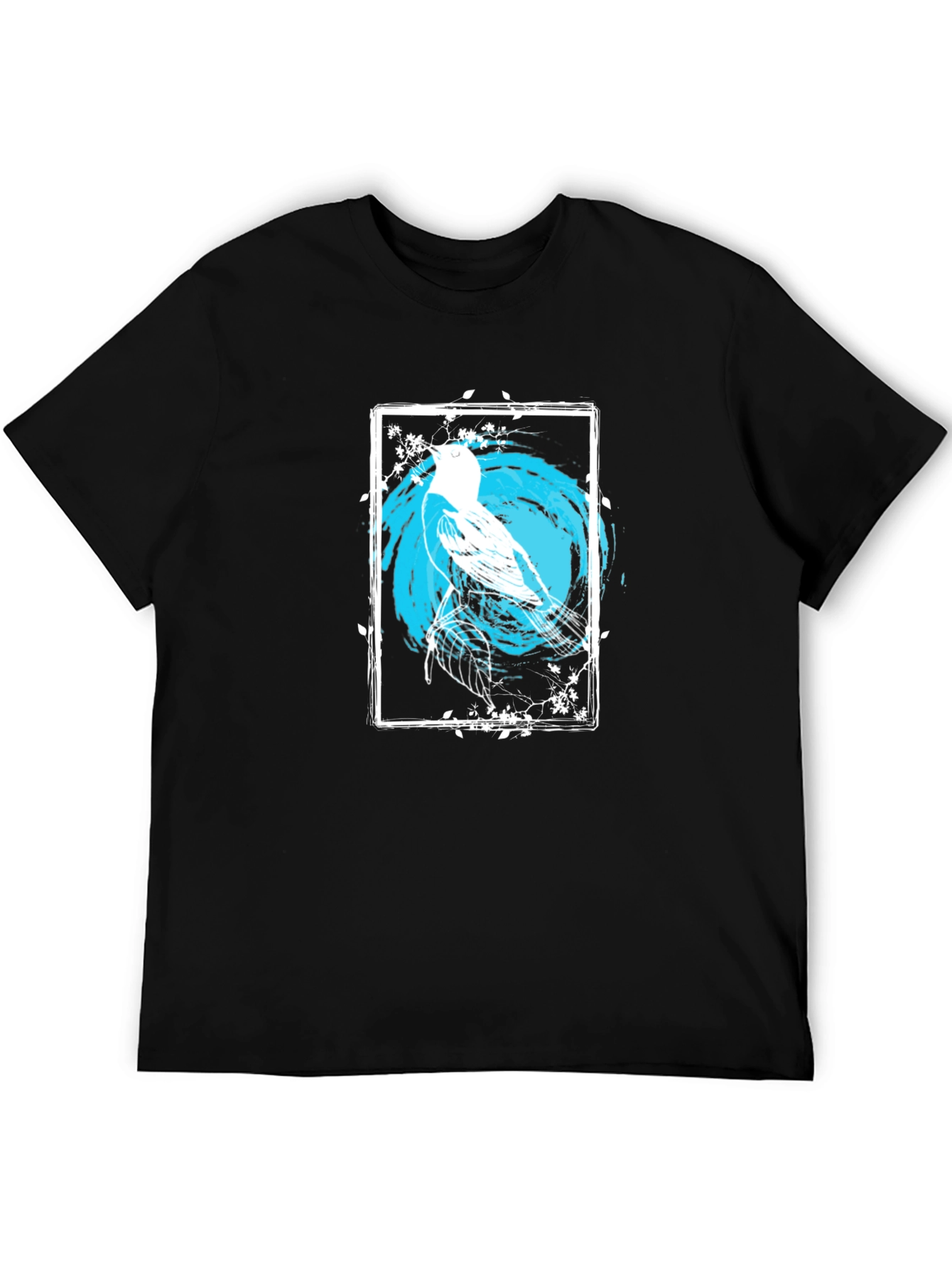 Black Bird Art Graphic Print Black Tee view 5