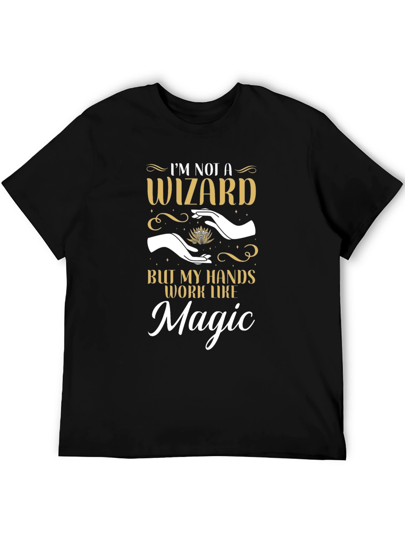 Black I'm Not a Wizard Funny T-Shirt view 5
