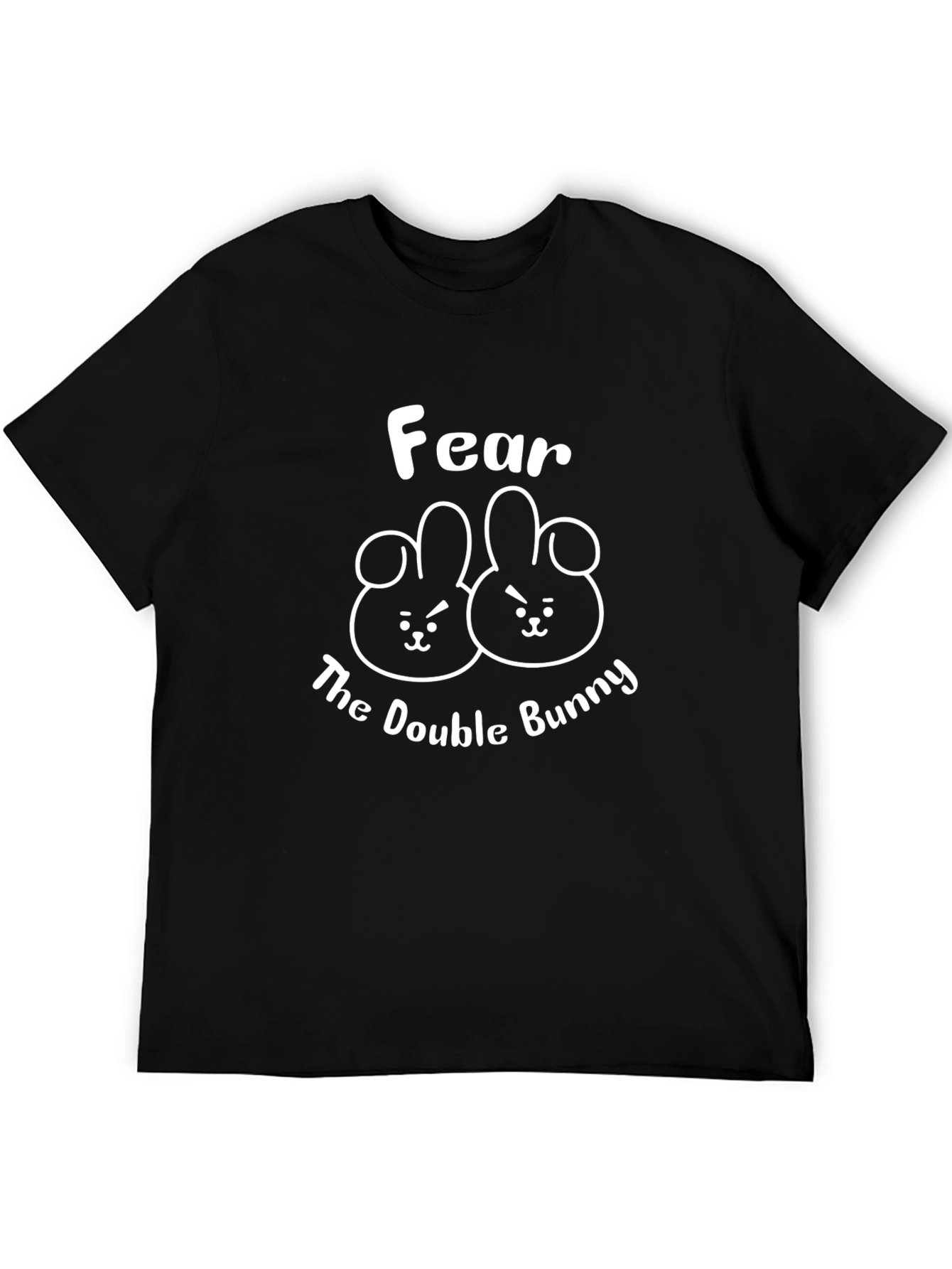Black Fear the Double Bunny Black Graphic Tee view 5