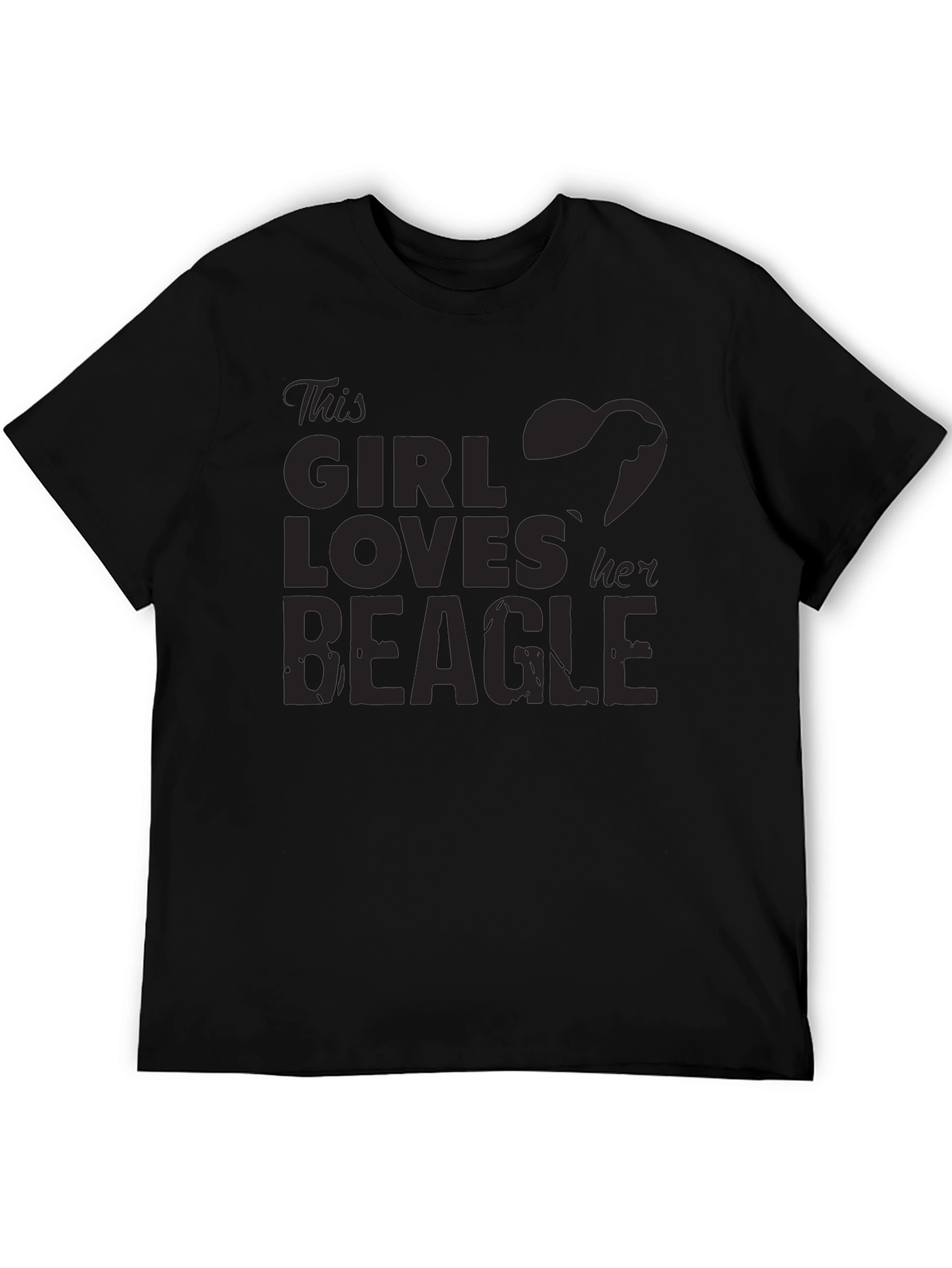 Black Girl Loves Beagle T-Shirt - Black Dog Lover Tee view 5
