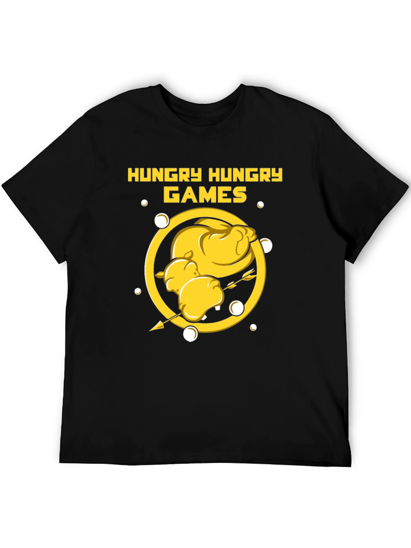 Black Hungry Hungry Games T-Shirt - Funny Foodie Tee view 5
