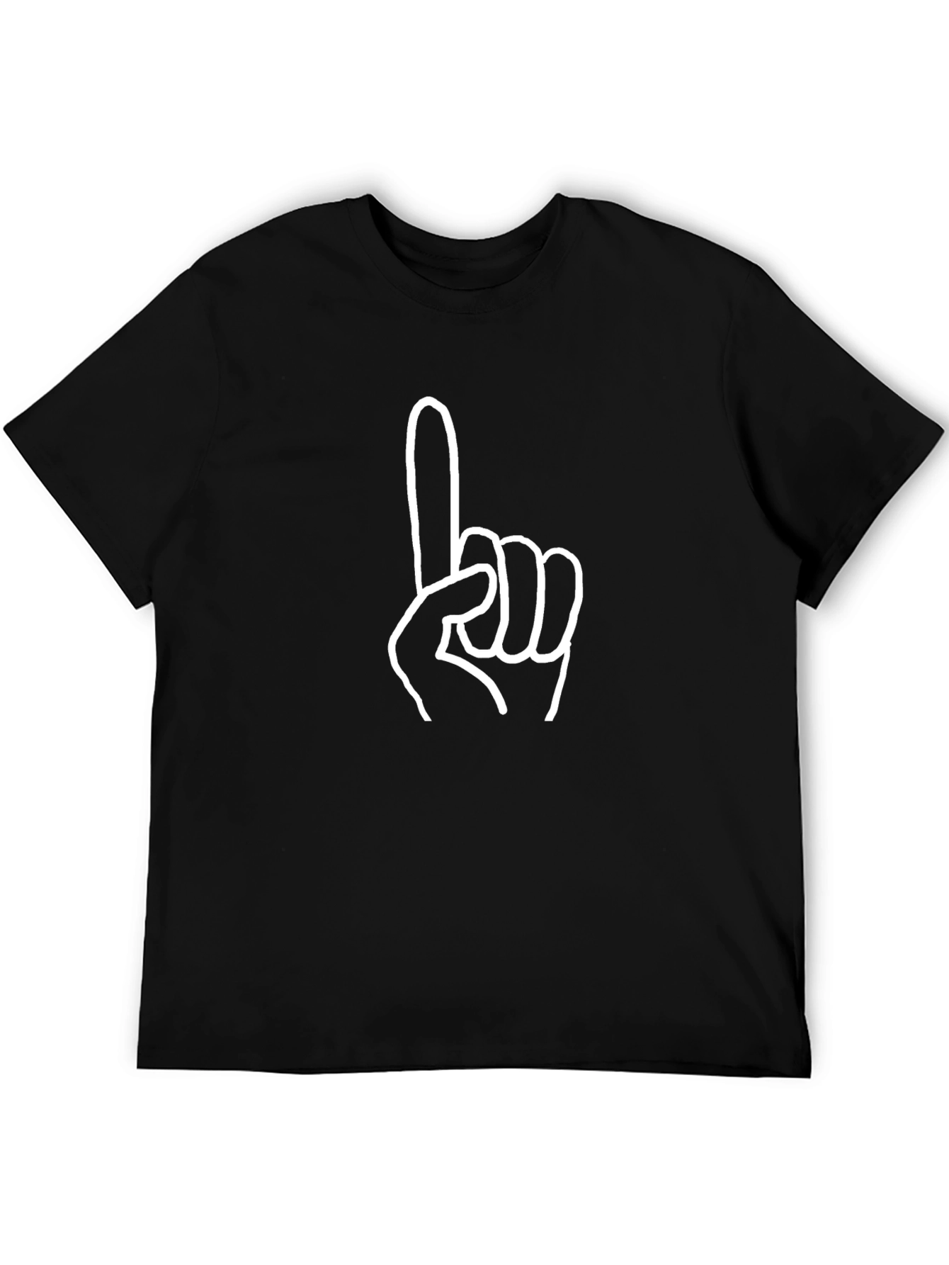 Black Number One Graphic Tee - Black Cotton T-Shirt view 5