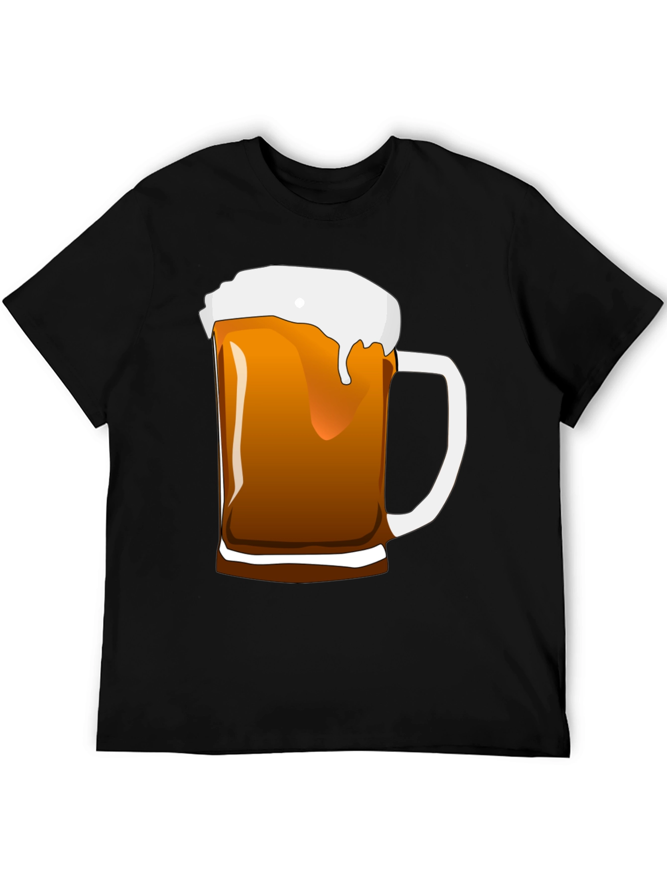 Black Beer Mug Graphic T-Shirt - Black Cotton Tee view 5